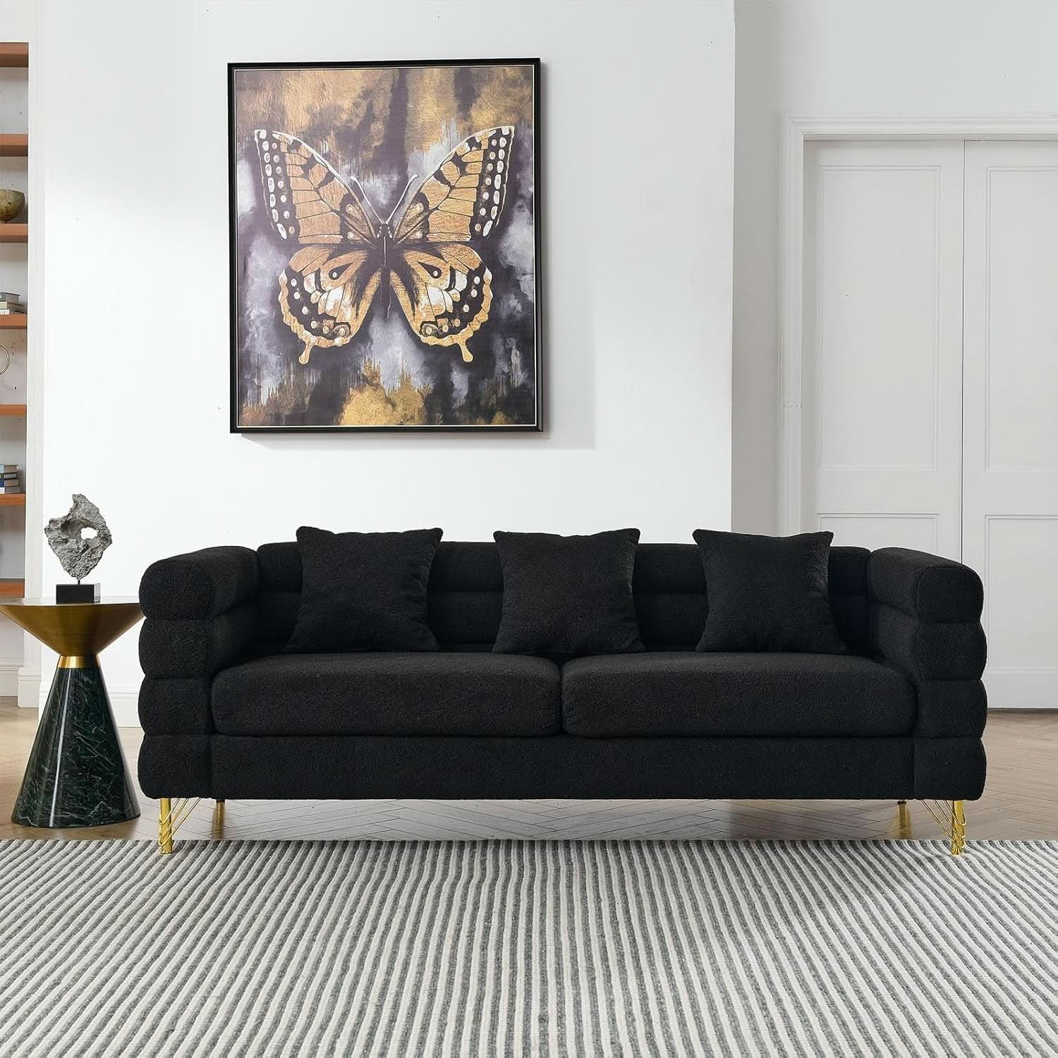 Oversize Seater Sofa Set In Black With Extra Deep Seats