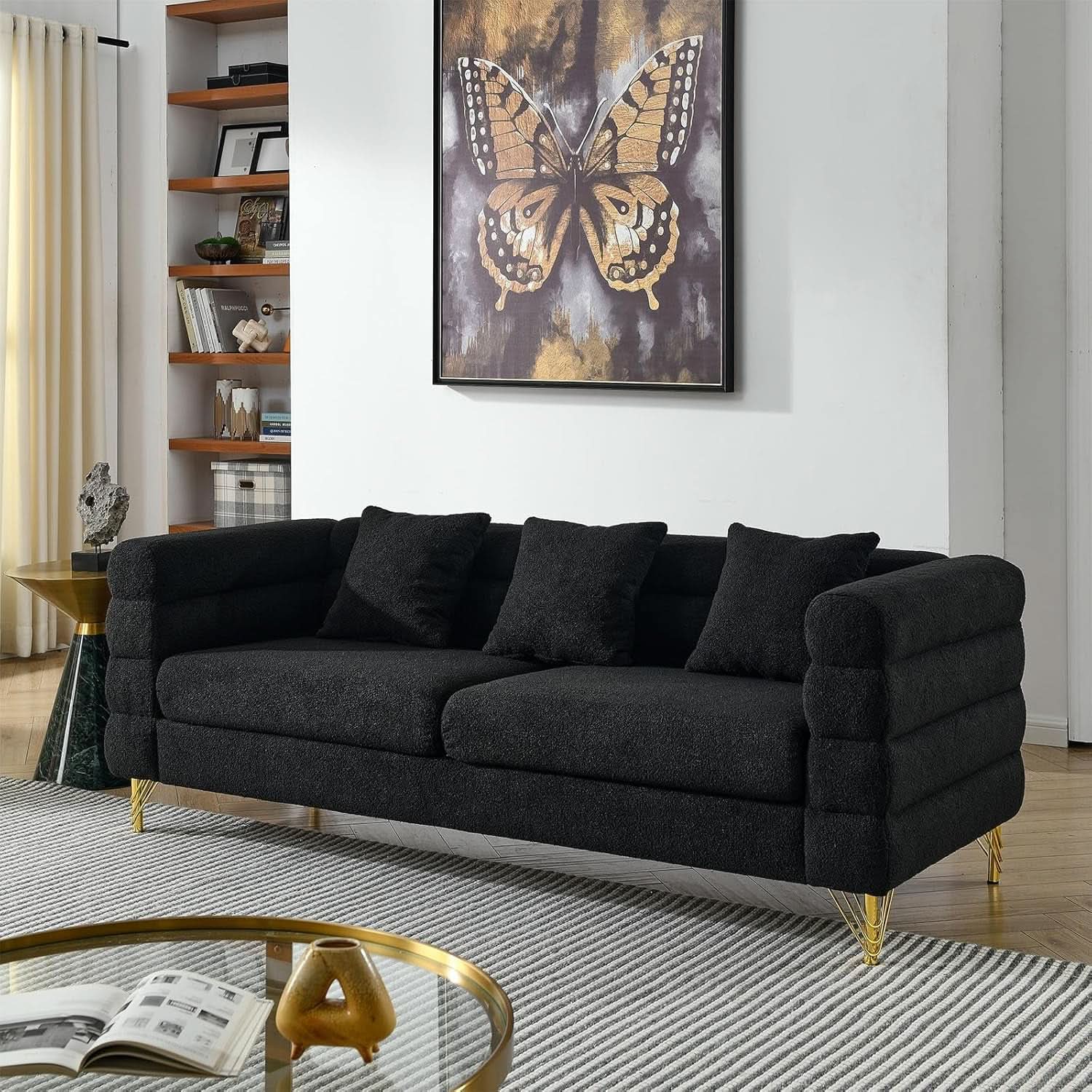 Oversize Seater Sofa Set In Black With Extra Deep Seats