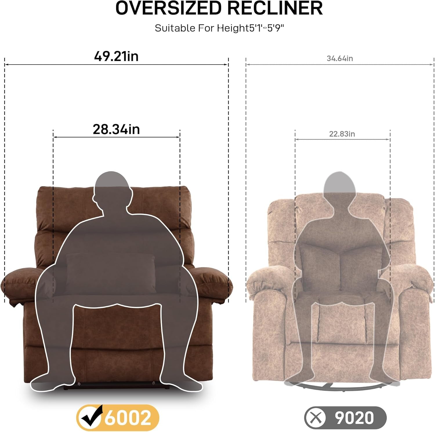 Oversized 28 Inch Wide Recliner Chair With Massage And Heat