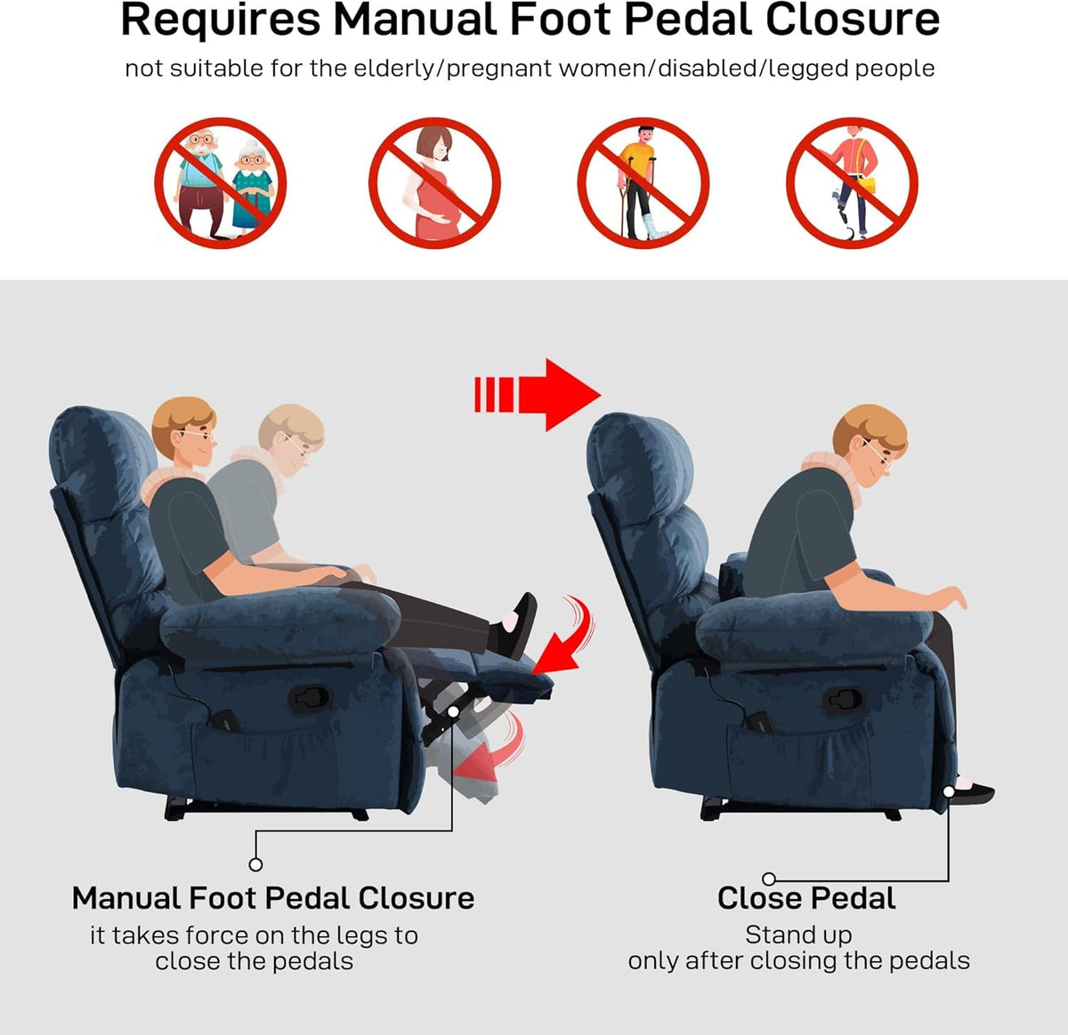 Oversized 28 Inch Wide Recliner Chair With Massage And Heat