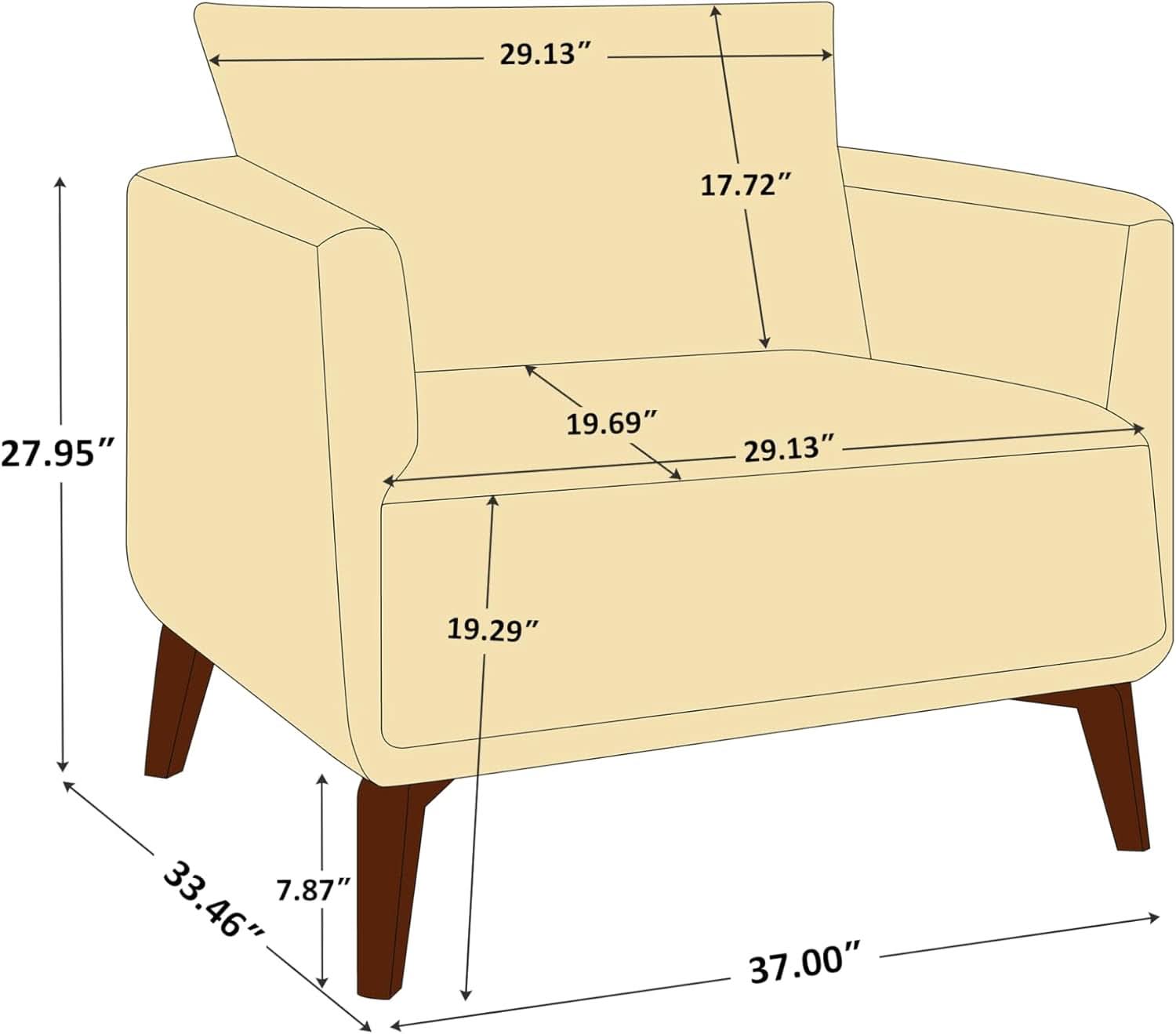 Oversized Camel Upholstered Accent Chair Living Room