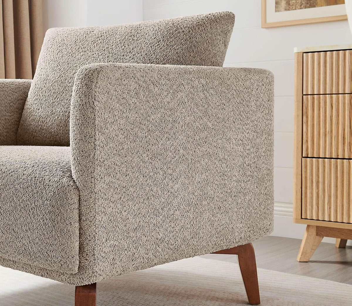 Oversized Camel Upholstered Accent Chair Living Room