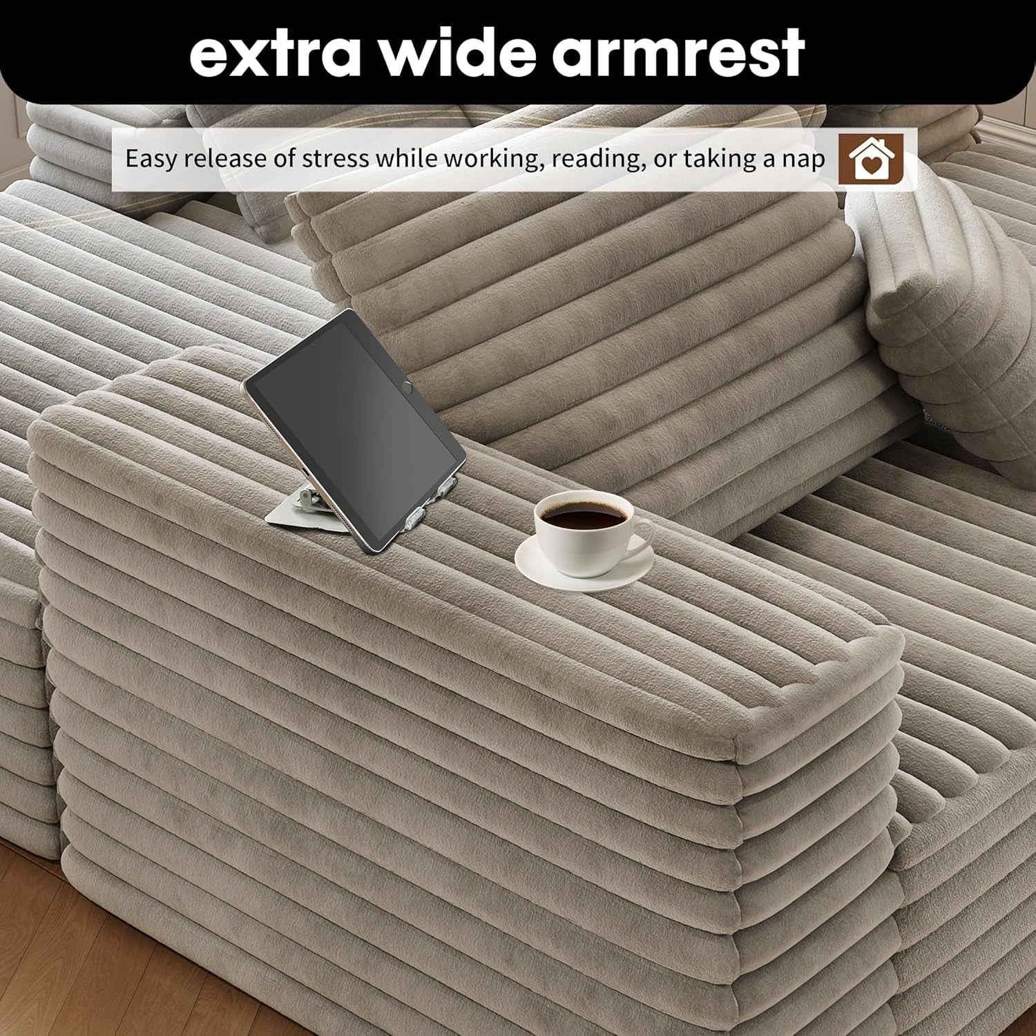 Oversized Chaise Lounge Chair with Plush Memory Foam