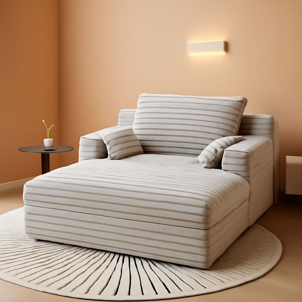 Oversized Chaise Lounge Chair with Plush Memory Foam
