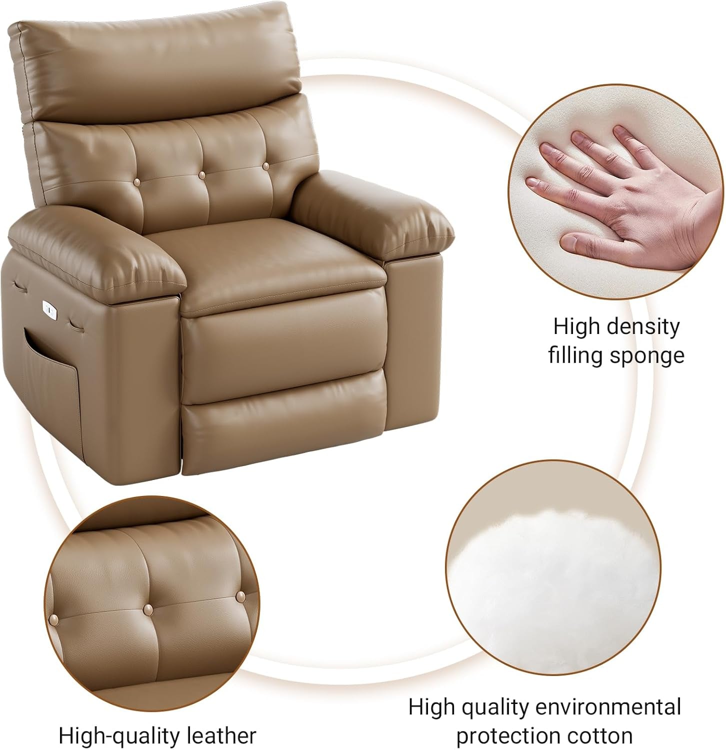 Oversized Electric Massage Recliner Chair With 360 Swivel