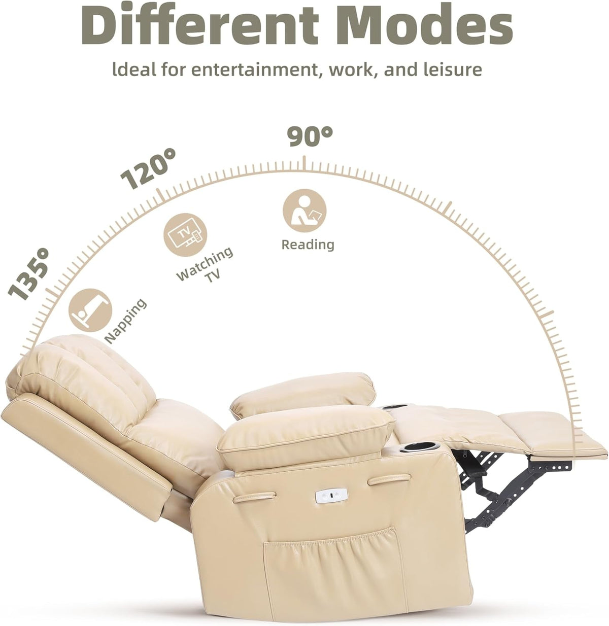 Oversized Electric Recliner Chair With 360 Swivel Massage