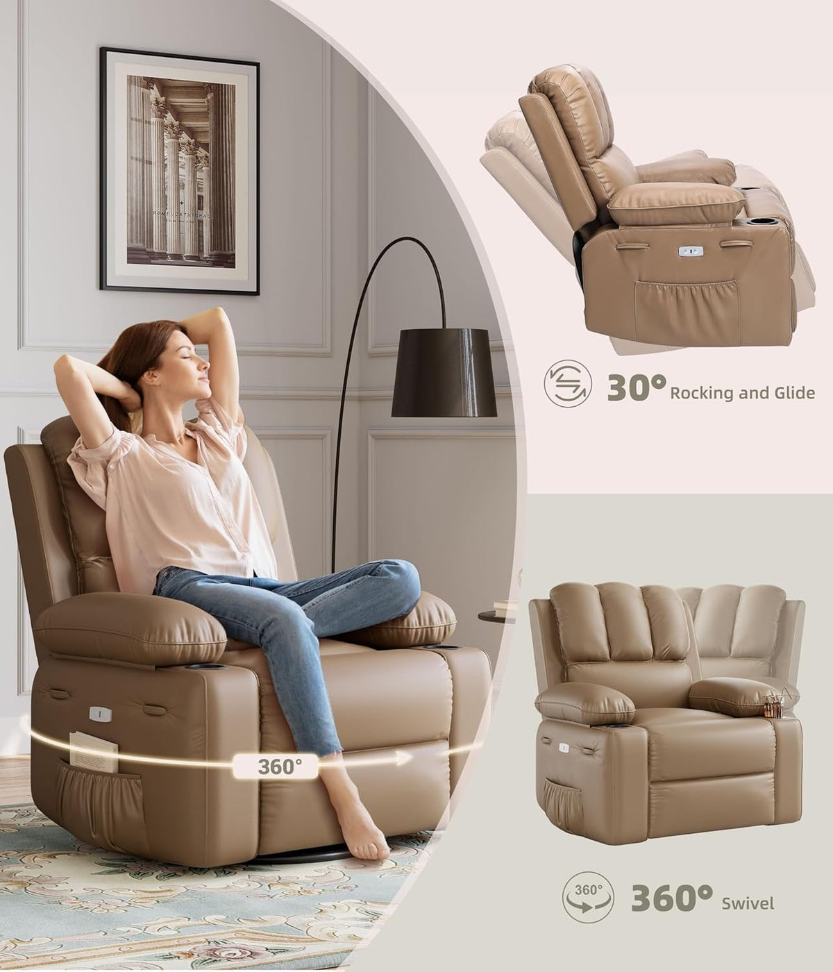 Oversized Electric Recliner Chair With Heat And Massage