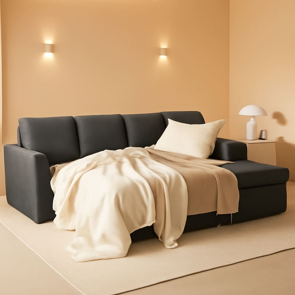 Oversized L Shaped Sleeper Sectional Sofa With Storage