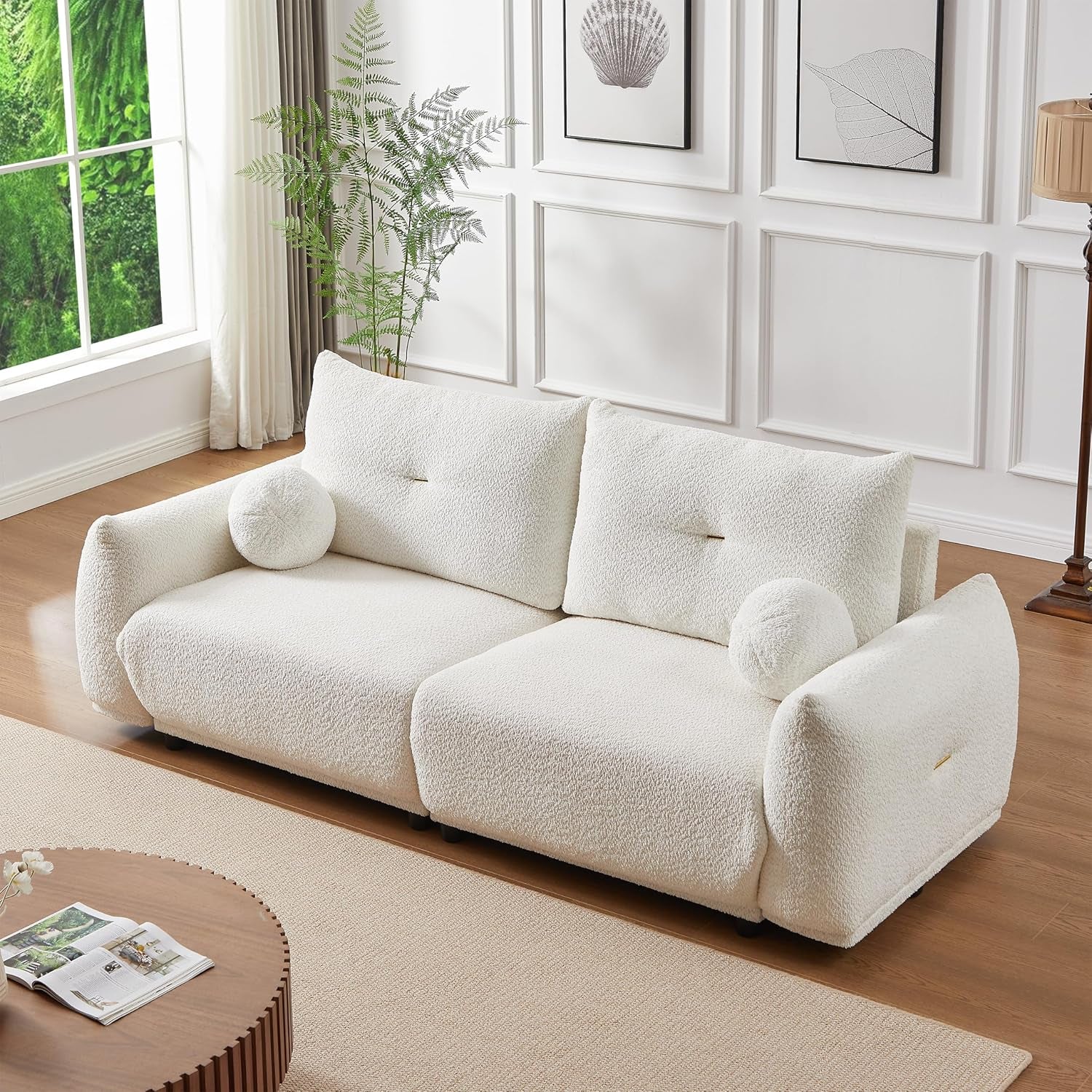 Oversized Lambswool Modular Sofa 3-Seater With Pillows
