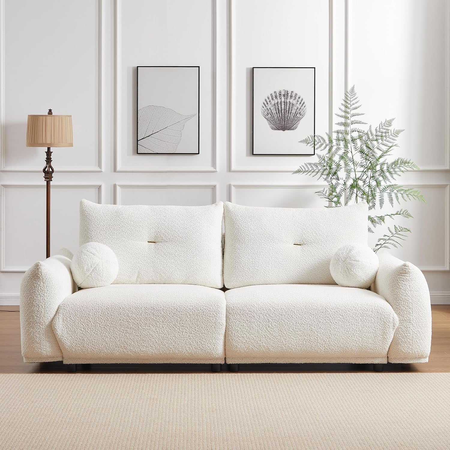 Oversized Lambswool Modular Sofa 3-Seater With Pillows