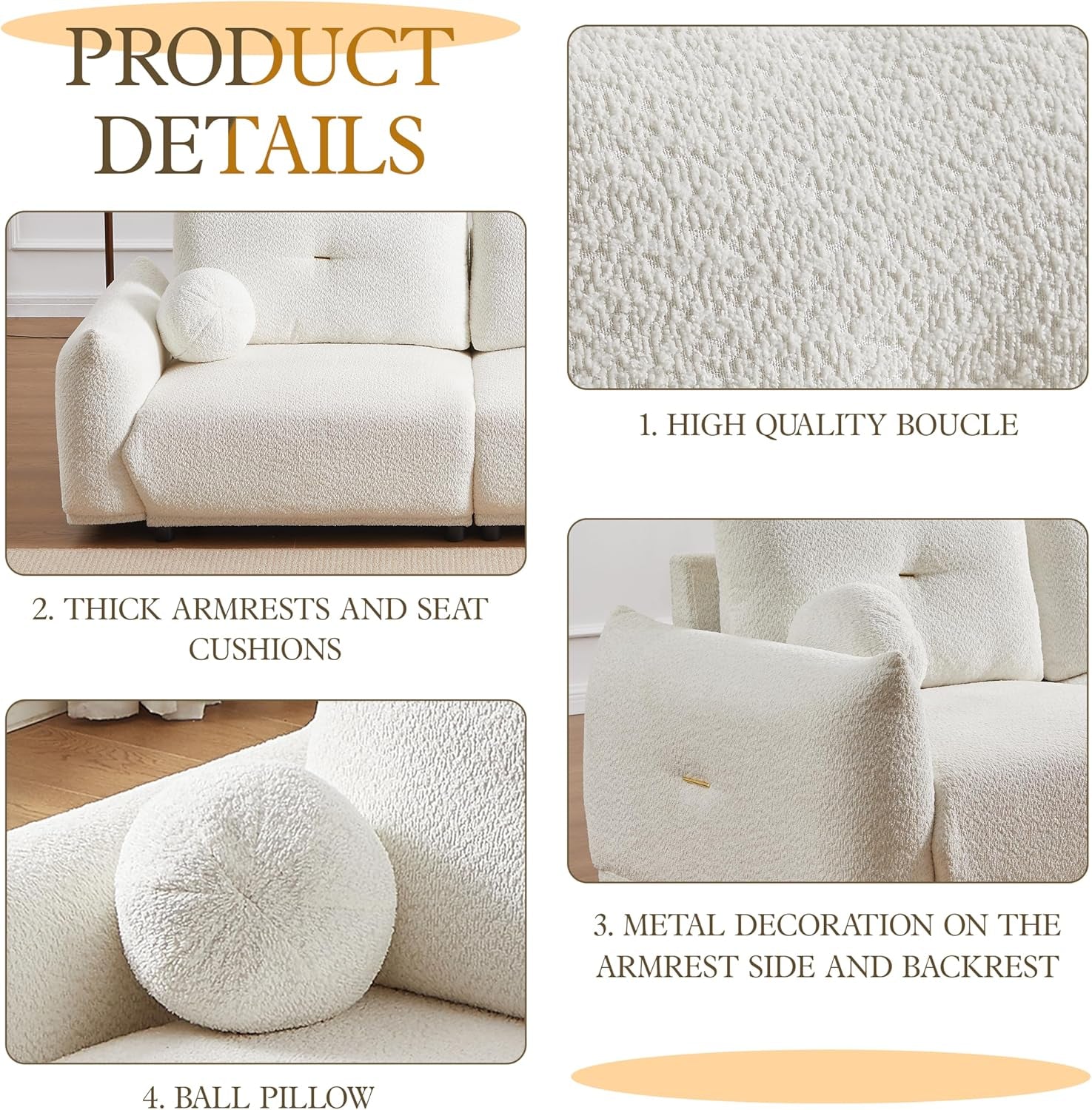 Oversized Lambswool Modular Sofa 3-Seater With Pillows