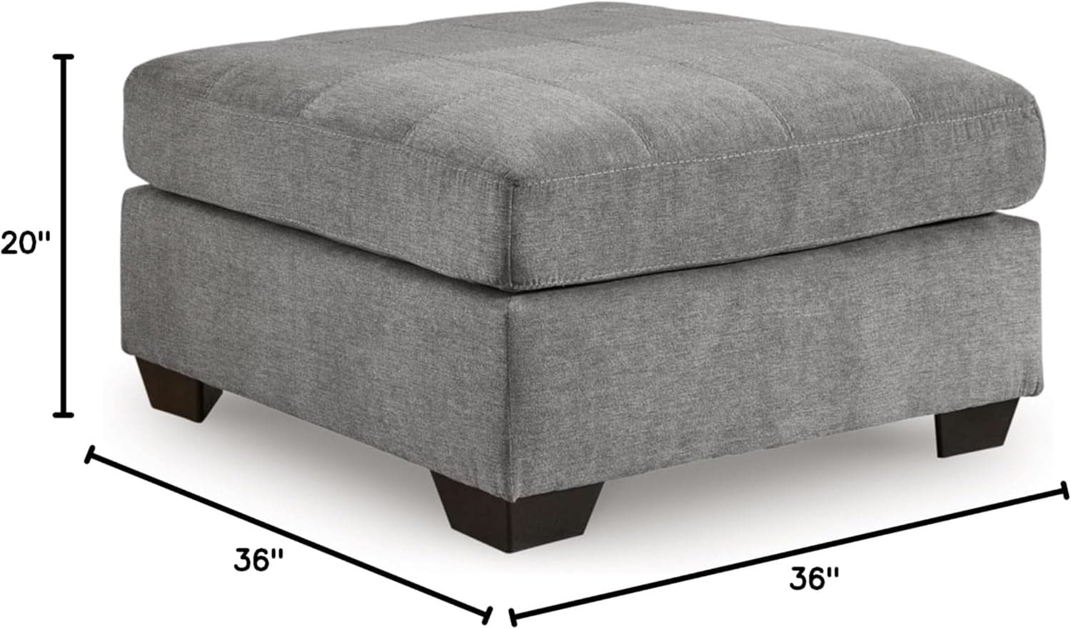 Oversized Light Gray Ottoman Room Decorative Elegance