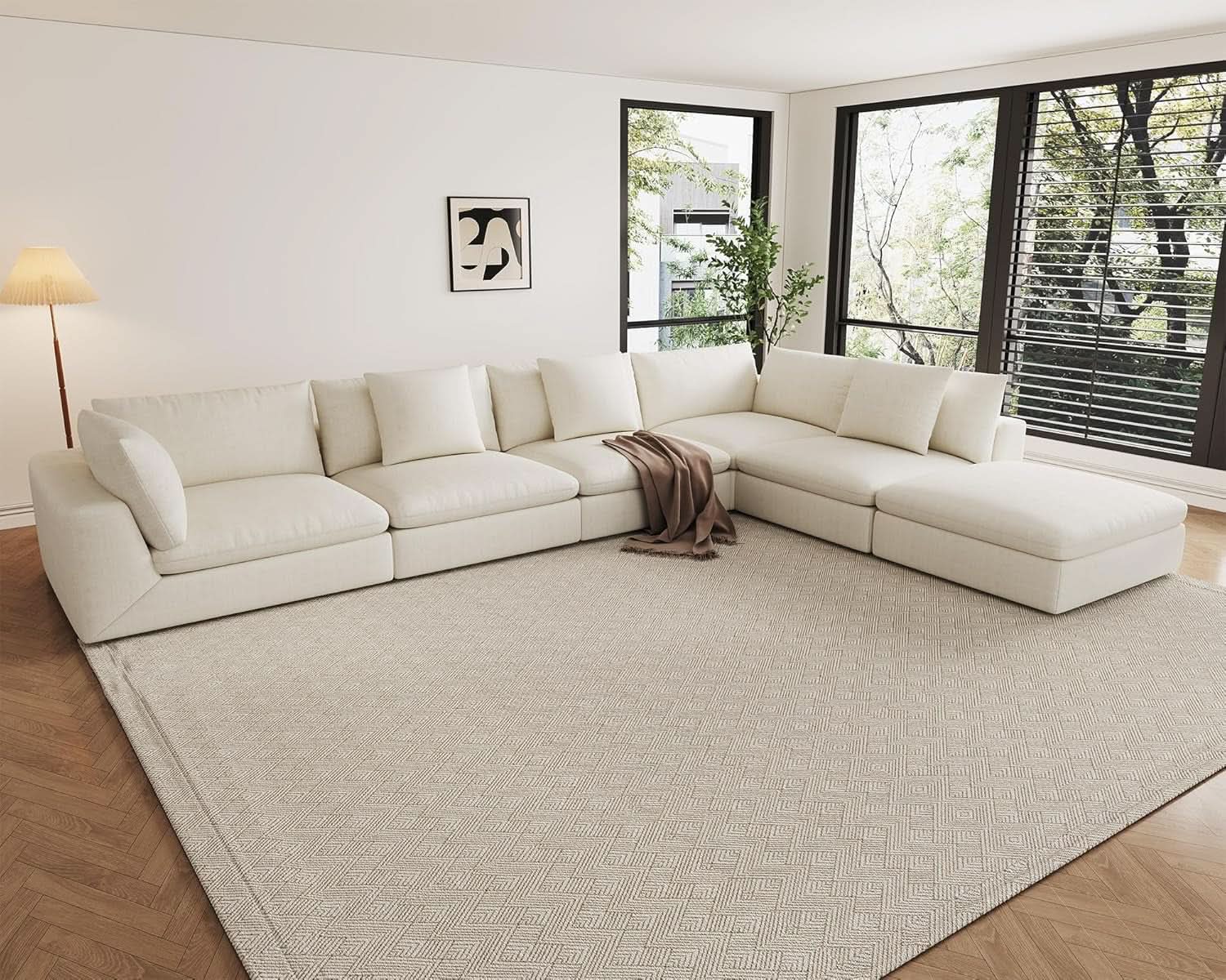 Oversized Modular Sectional Sofa With Removable Cushion Covers