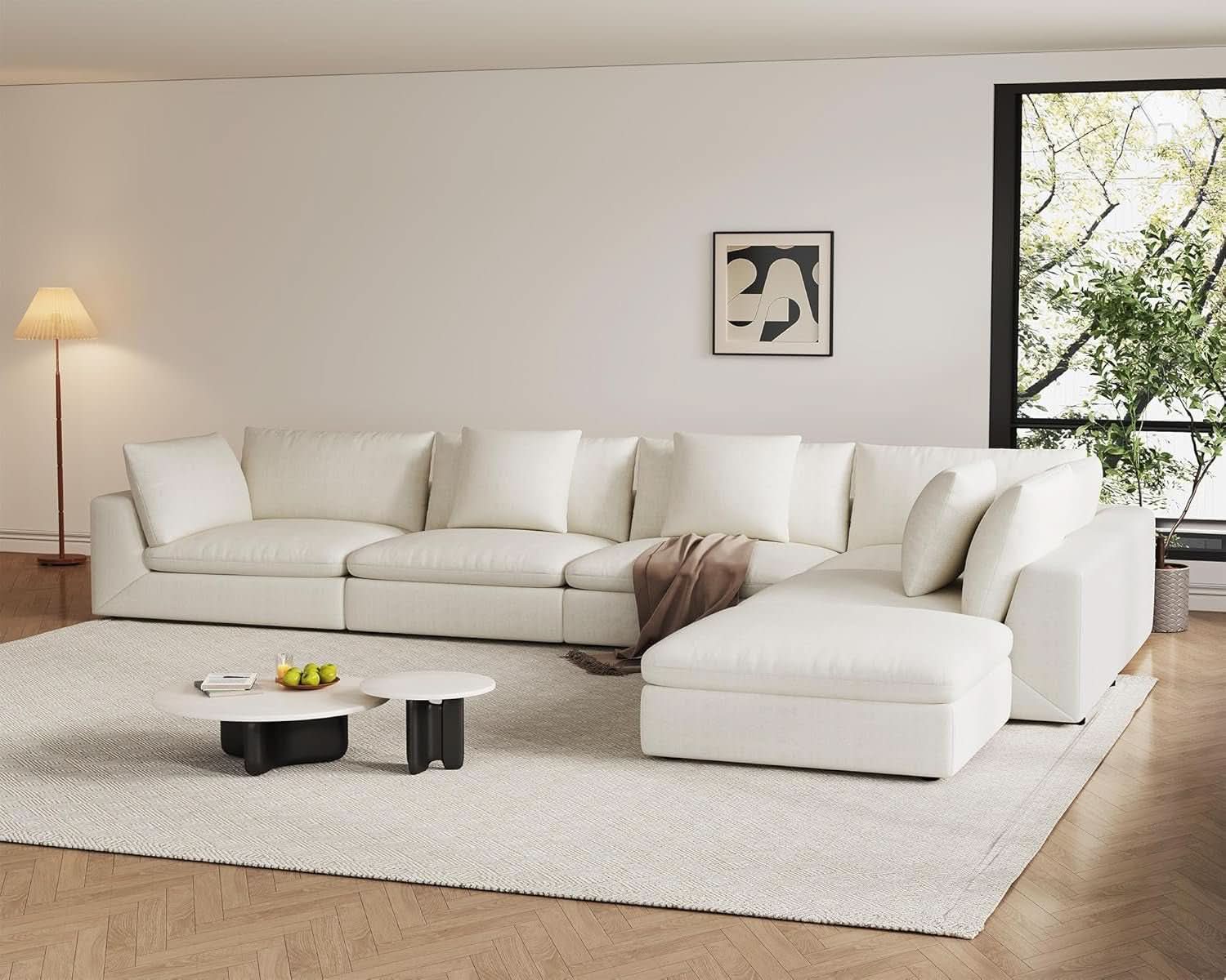 Oversized Modular Sectional Sofa With Removable Cushion Covers