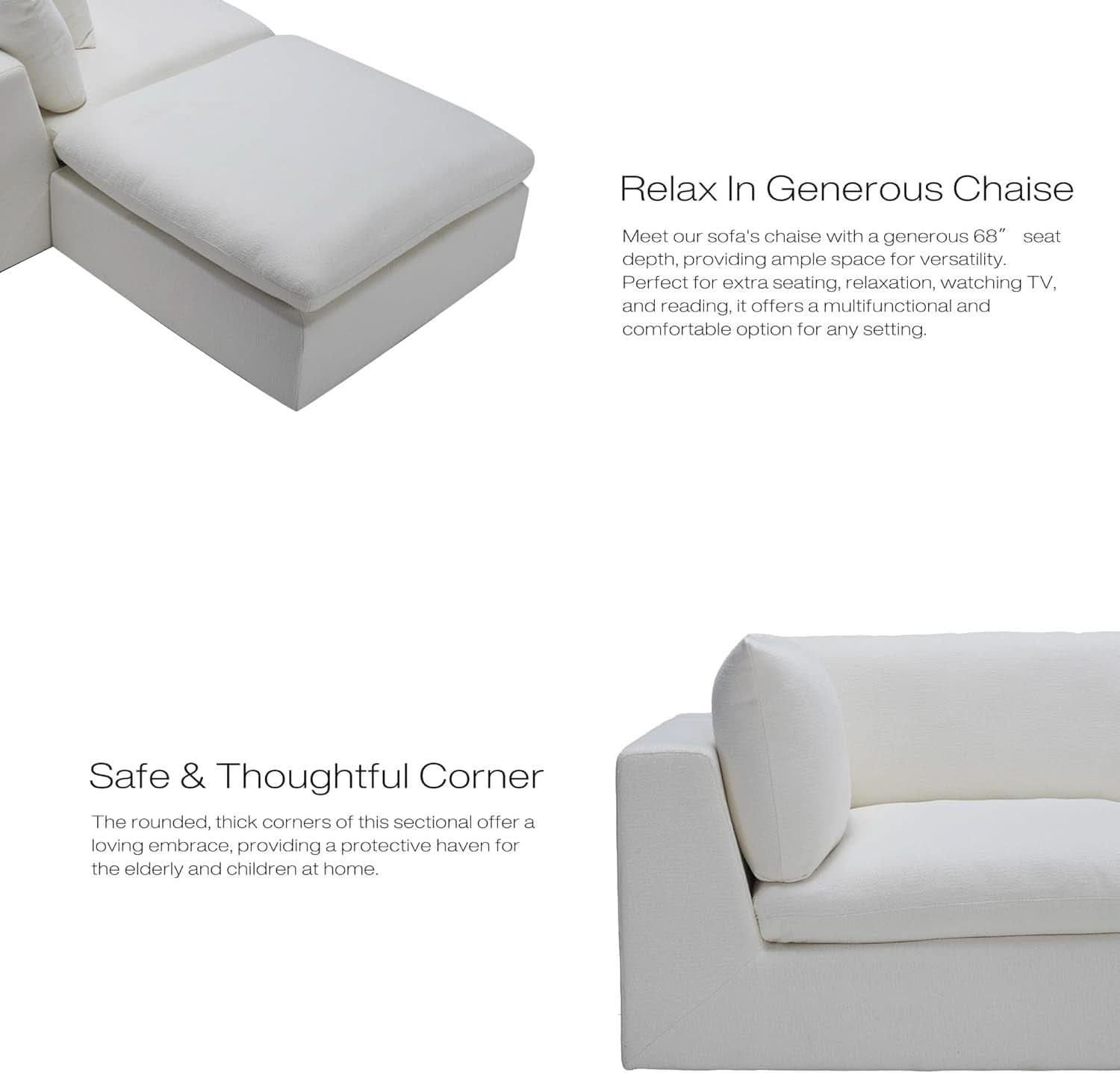 Oversized Modular Sectional Sofa With Removable Cushion Covers