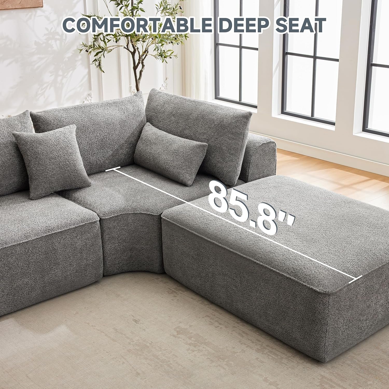 Oversized Modular Sectional Sofa with Memory Foam Comfort