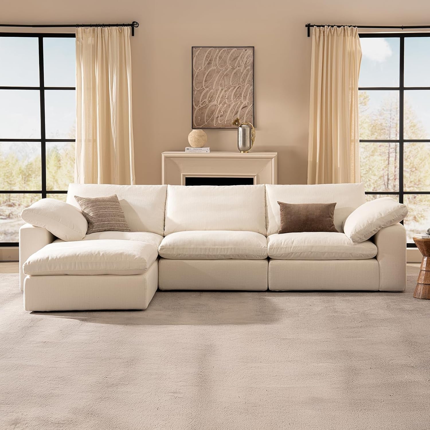Oversized Modular Sectional Sofa with Ottoman for Comfort