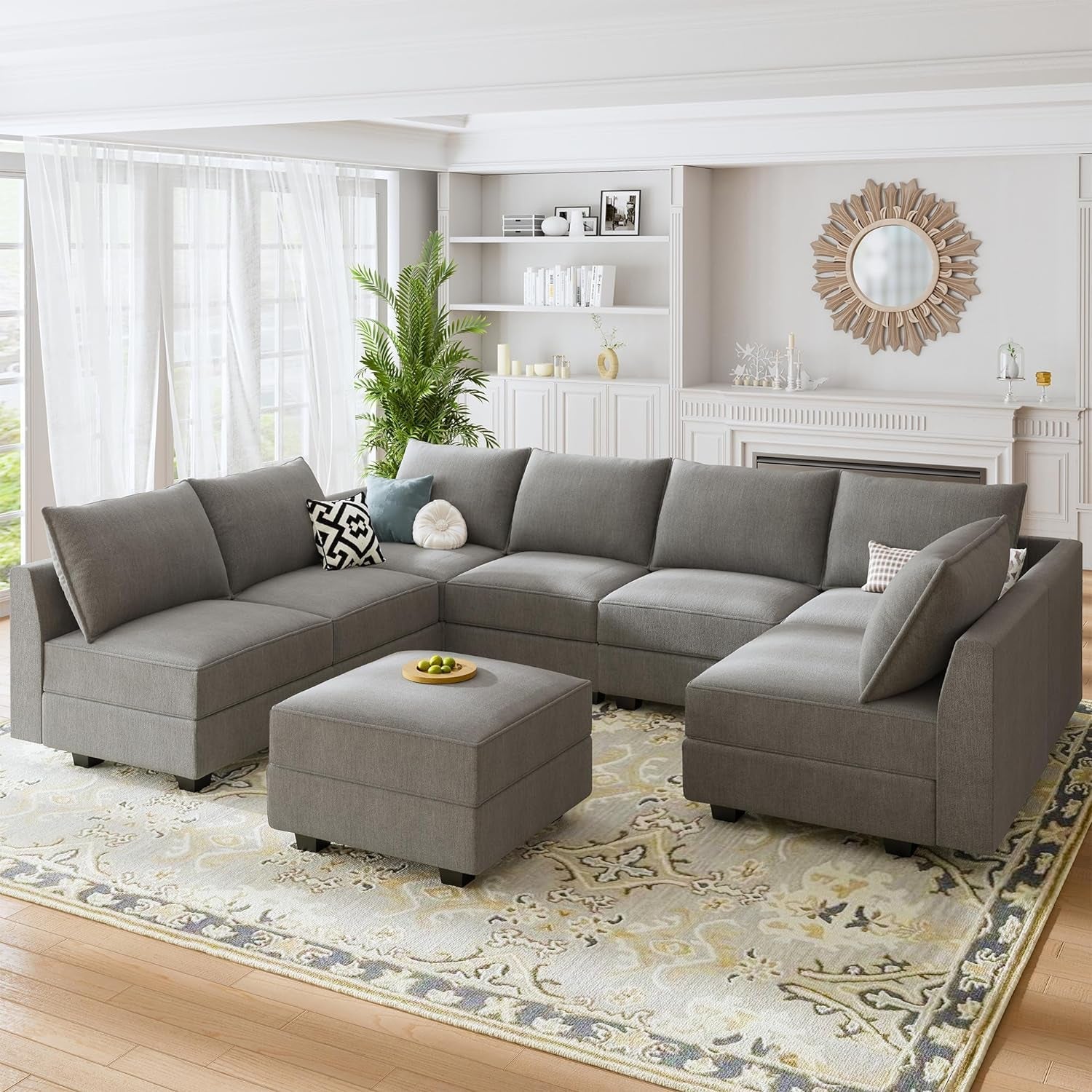 Oversized Modular U Shaped Sectional Sofa With Storage