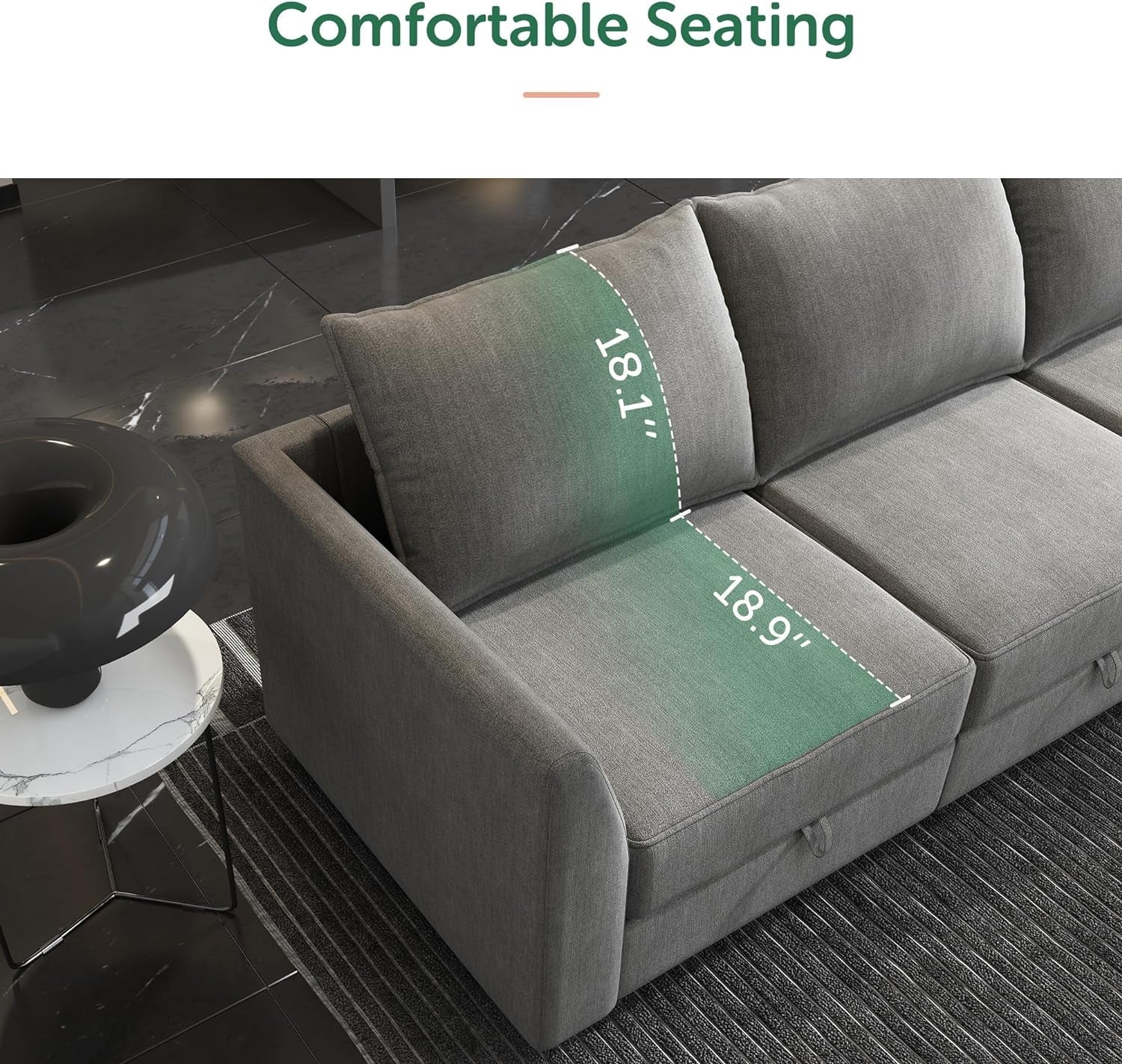 Oversized Modular U Shaped Sectional Sofa With Storage