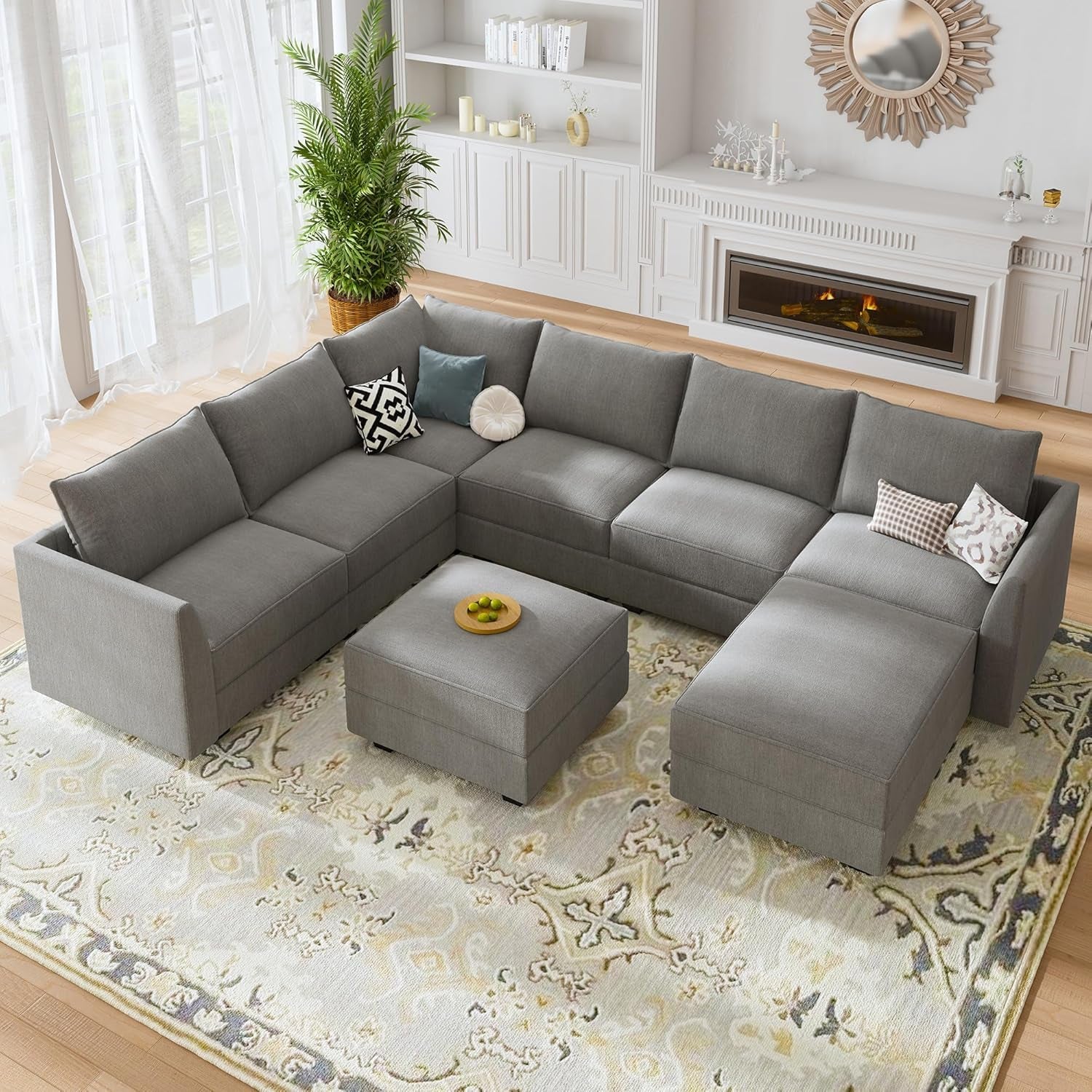 Oversized Modular U Shaped Sectional Sofa With Storage