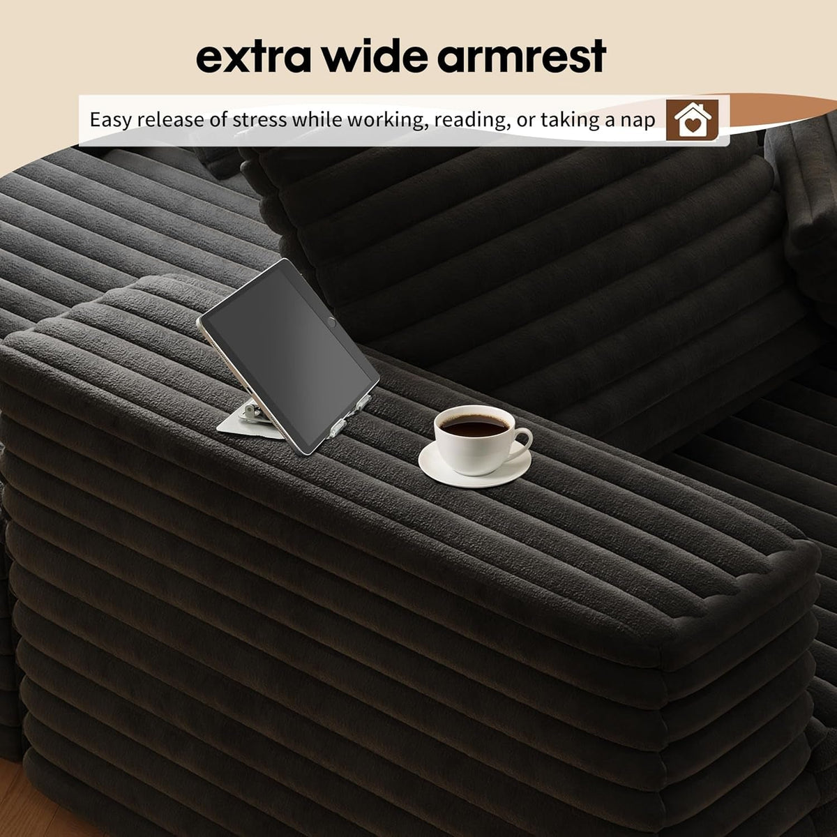 Oversized Plush Chaise Lounge Chair for Indoor Relaxation