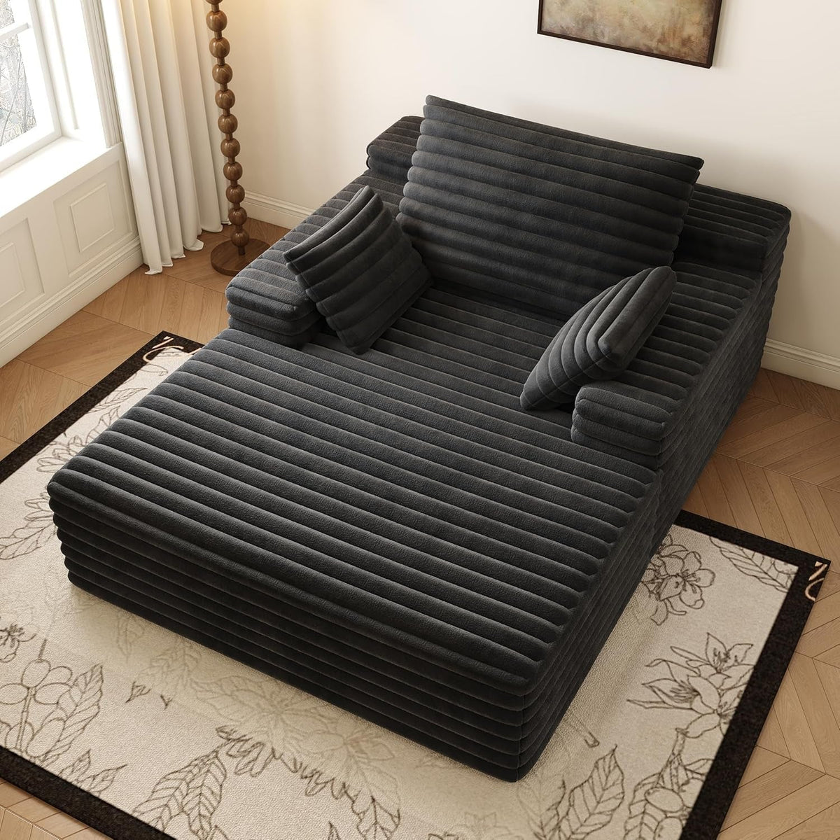 Oversized Plush Chaise Lounge Chair for Indoor Relaxation
