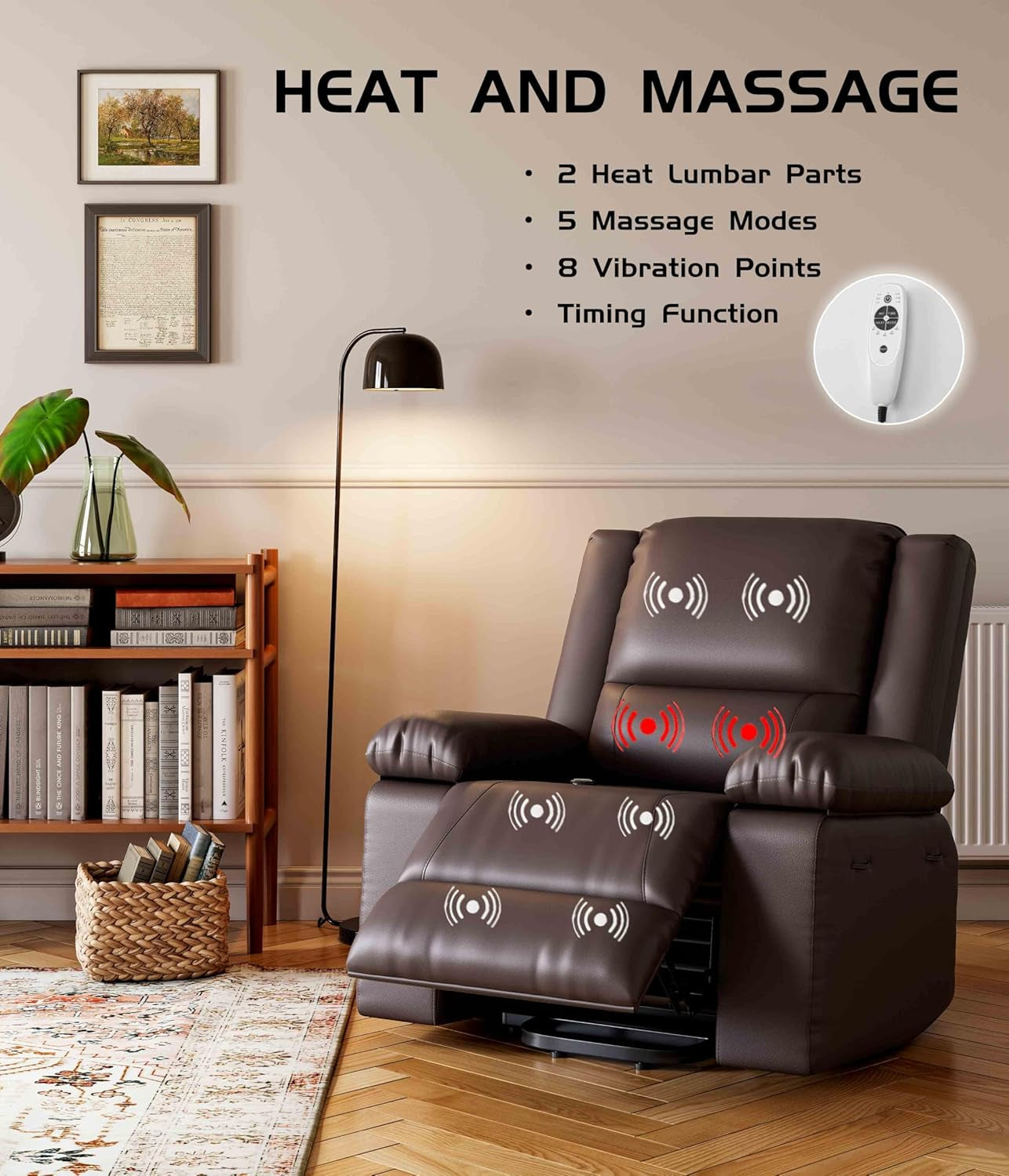 Oversized Power Lift Recliner Chair With Heat And Massage