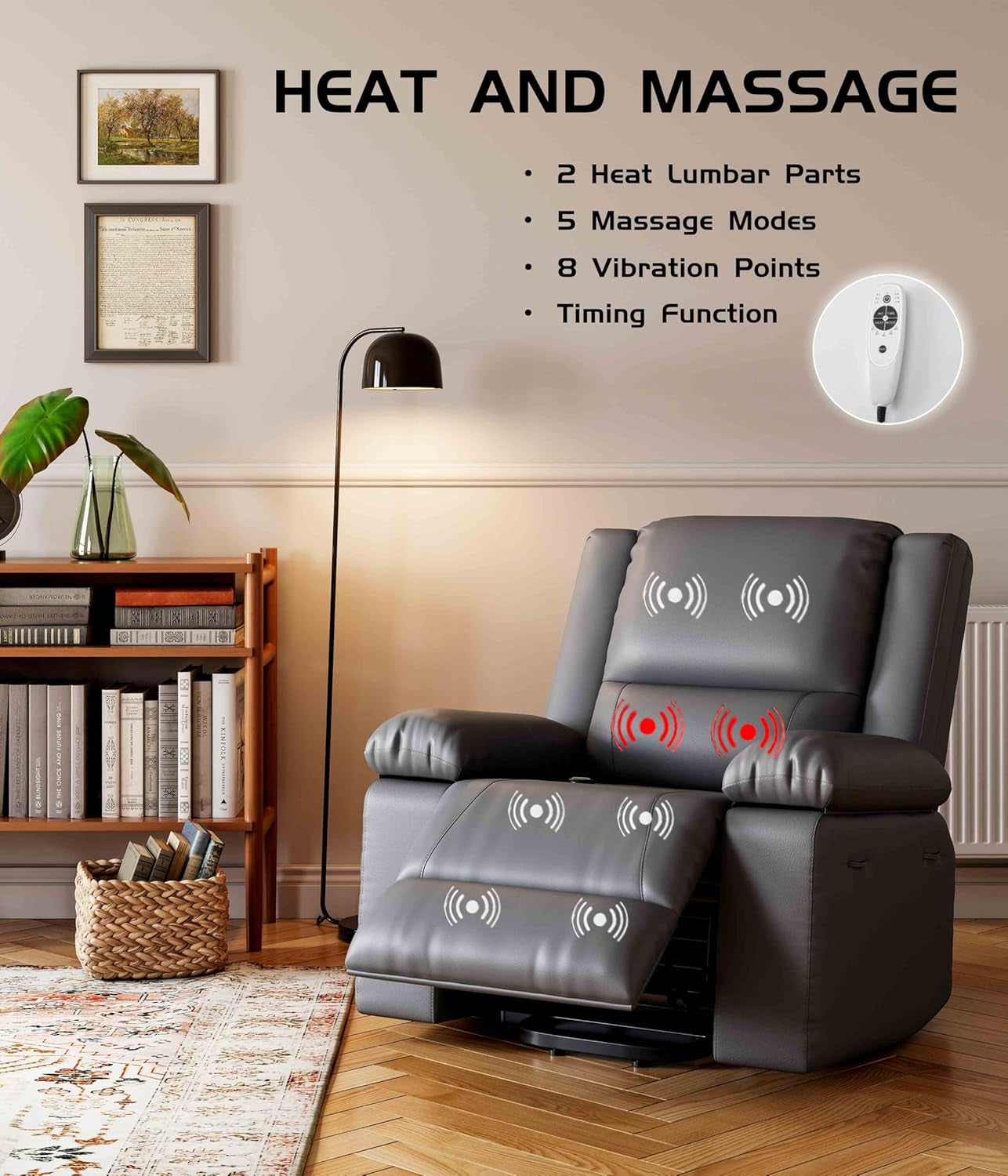 Oversized Power Lift Recliner Chair With Heat Massage