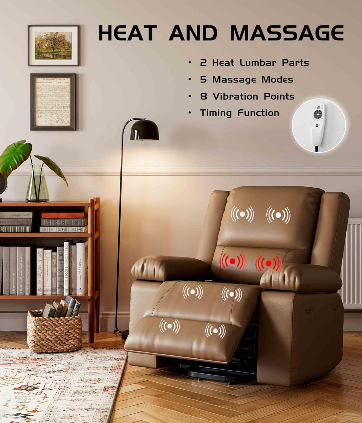Oversized Power Lift Recliner Chair With Heat Massage