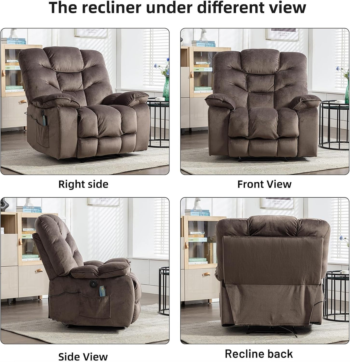 Oversized Power Recliner With Massage And Heat 41 Inch