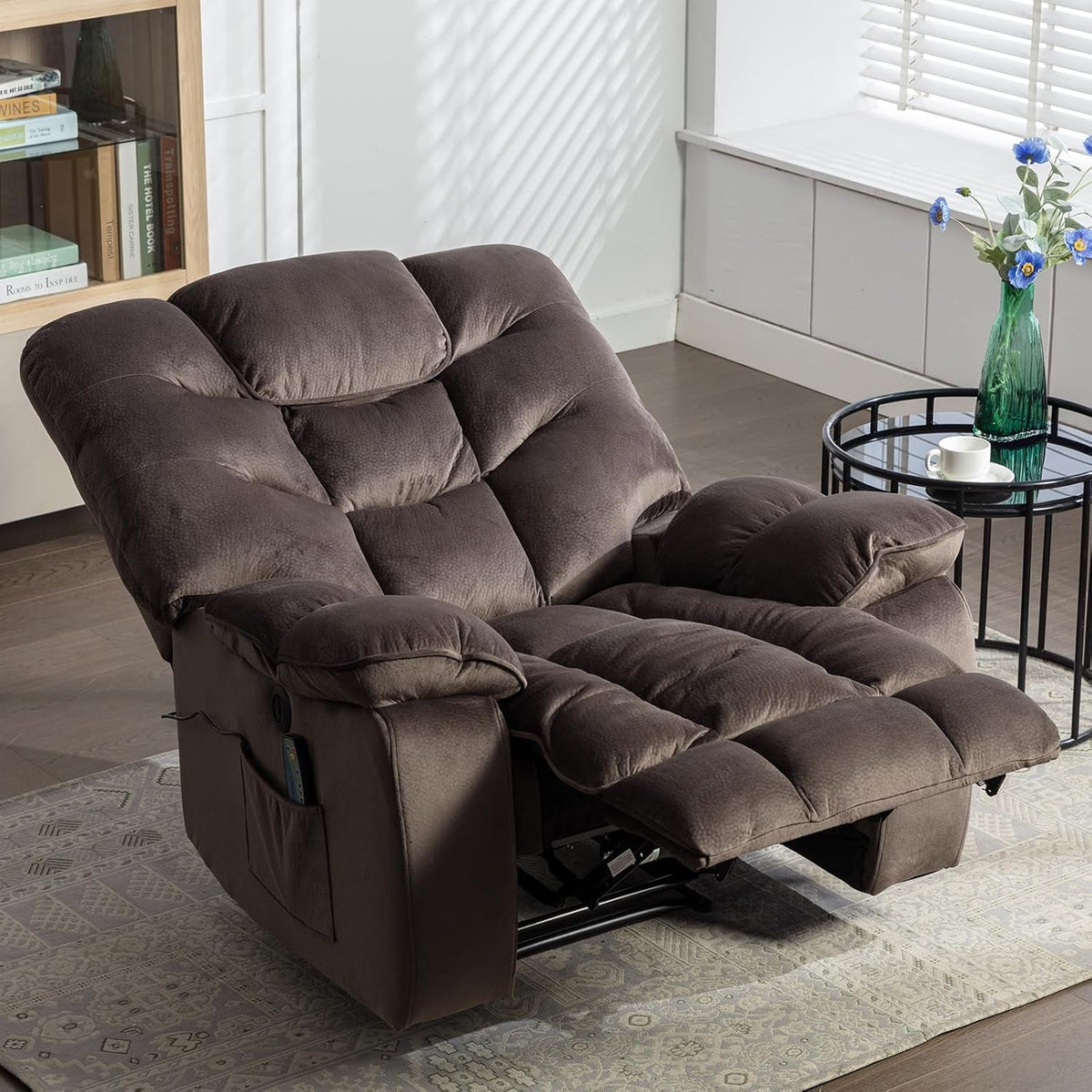 Oversized Power Recliner With Massage And Heat 41 Inch
