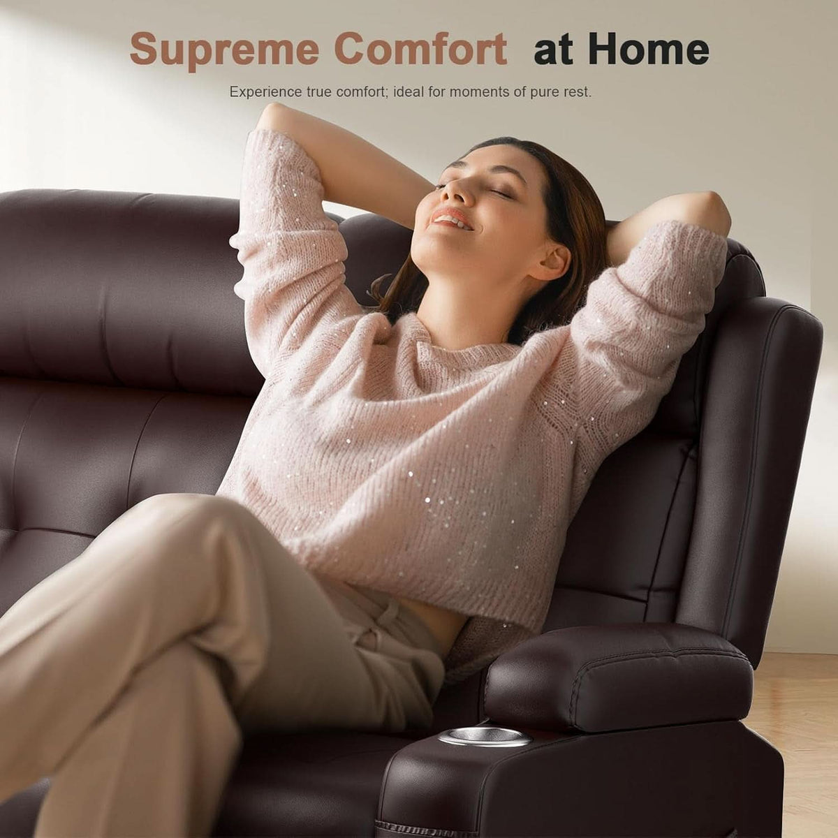 Oversized Recliner Loveseat with Cup Holders and Storage