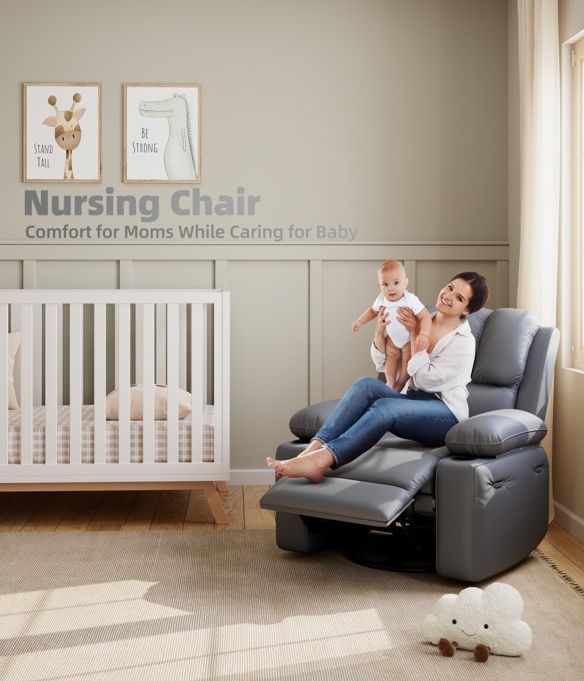 Oversized Recliner With Heat And Massage For Living Rooms