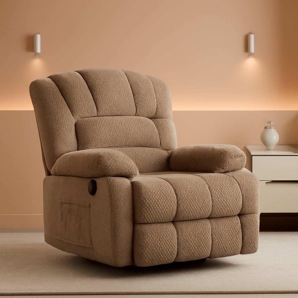 Oversized Rocker Recliner Chair With 360 Degree Swivel