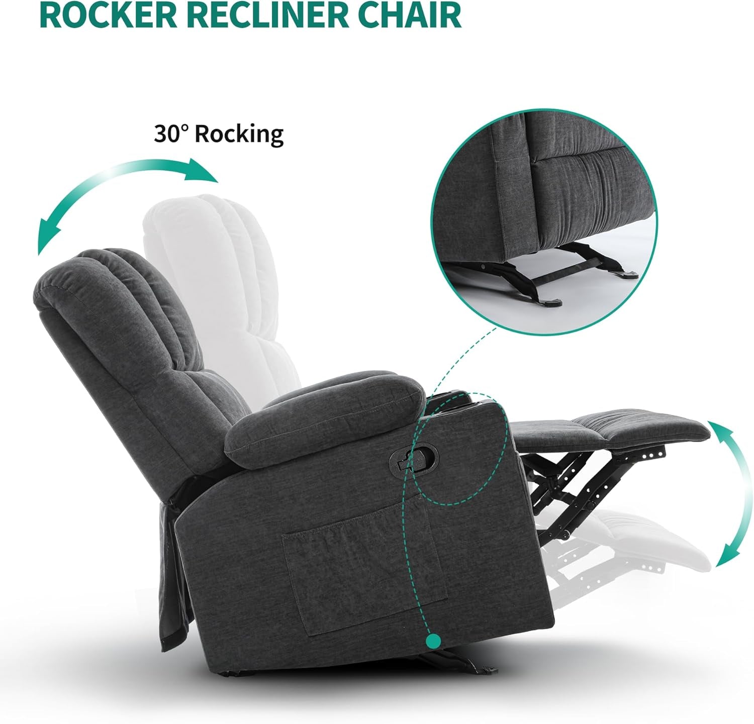 Oversized Rocker Recliner Chair With Massage And Heat