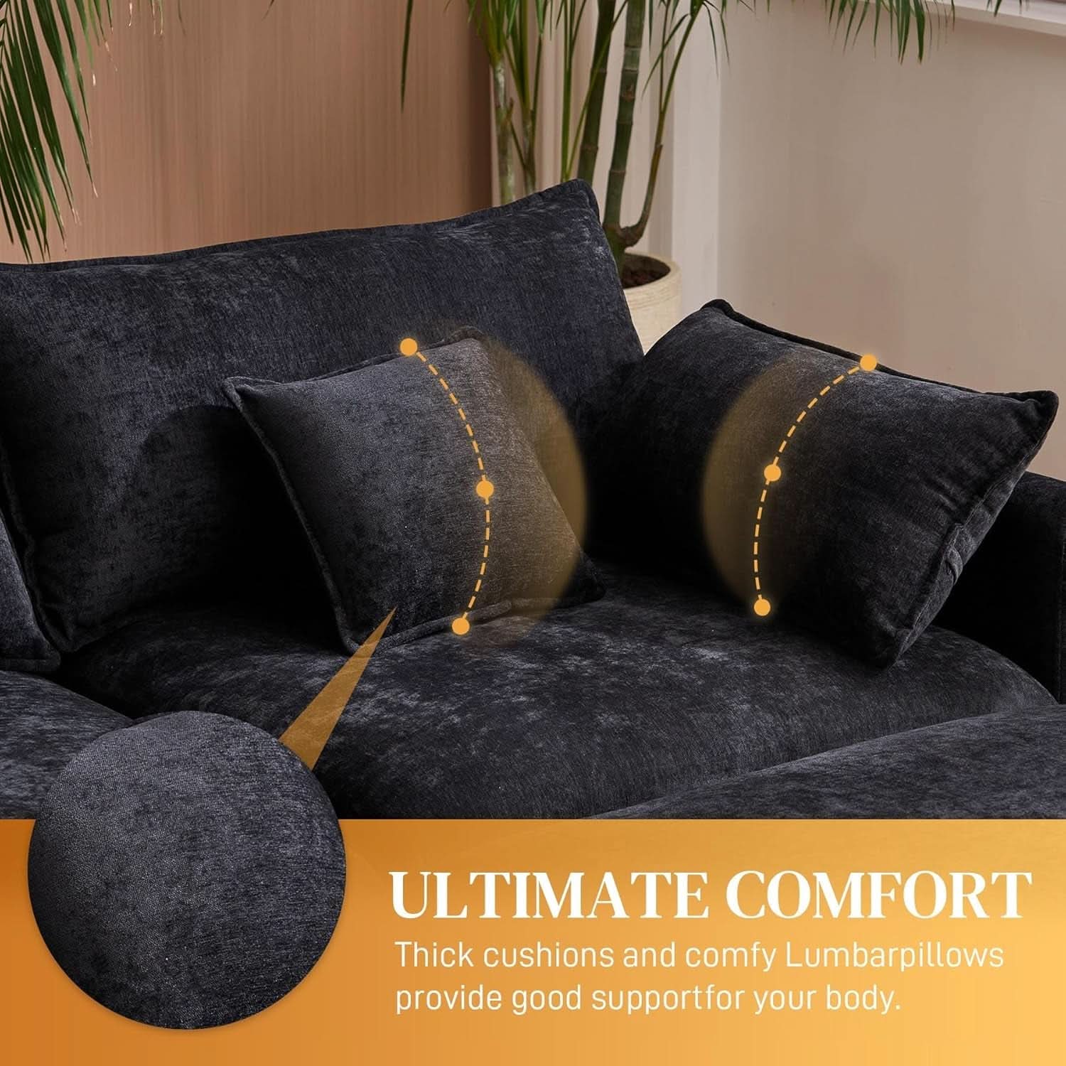 Oversized U Shape Cloud Sectional Sofa with Ottoman