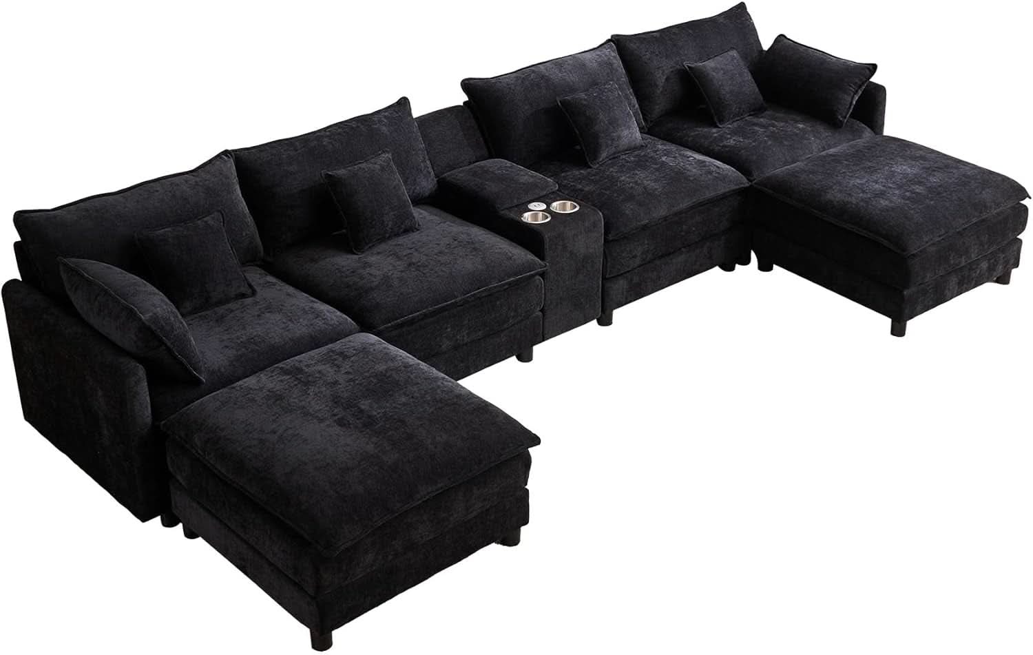 Oversized U Shape Cloud Sectional Sofa with Ottoman