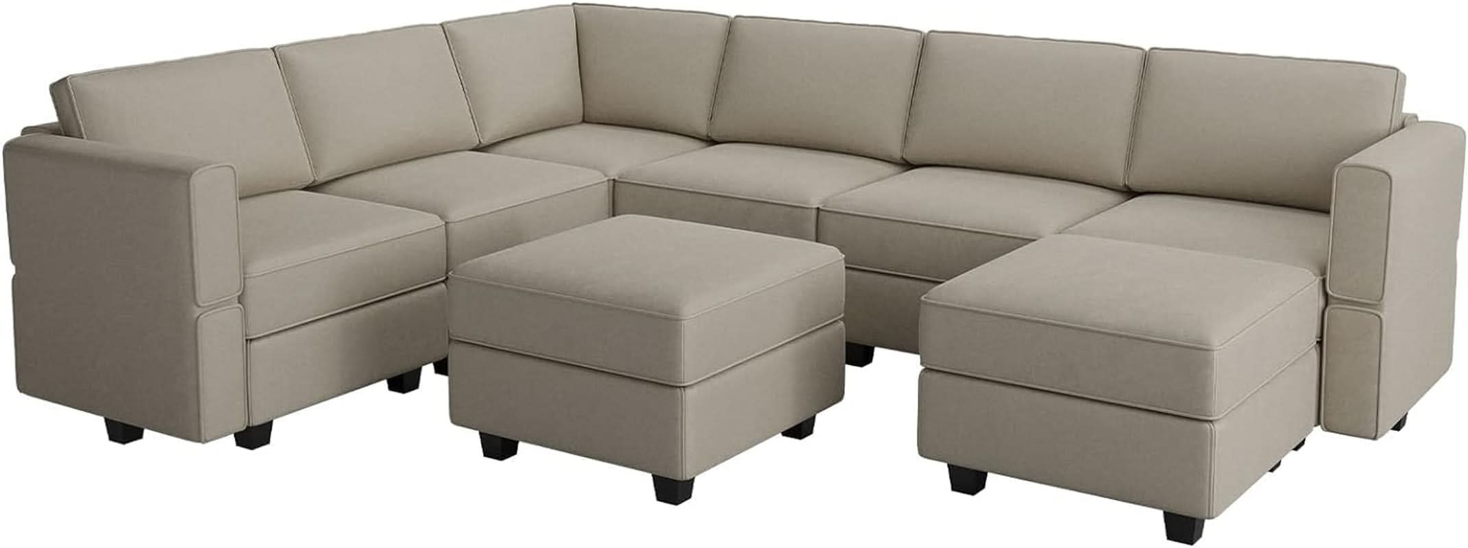 Oversized U Shaped Sectional Sofa With Hidden Storage