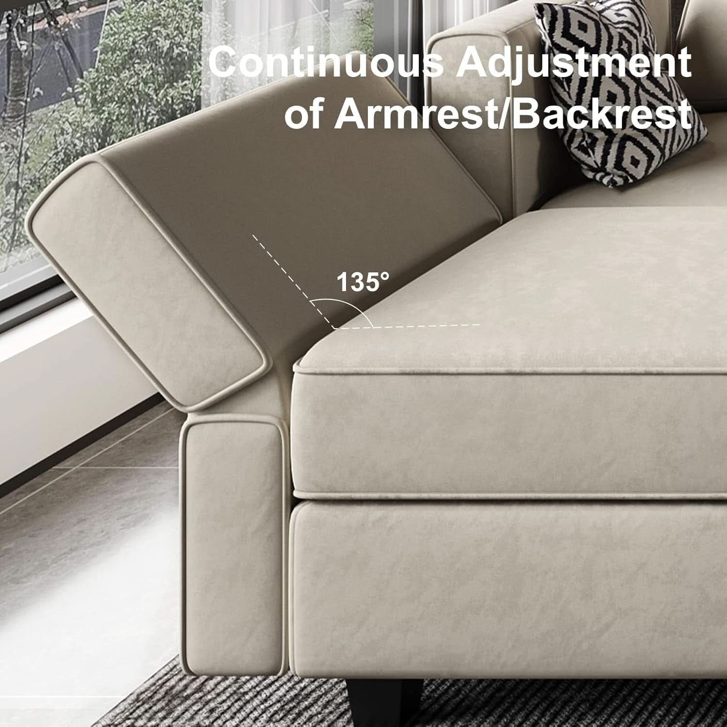 Oversized U Shaped Sectional Sofa With Hidden Storage