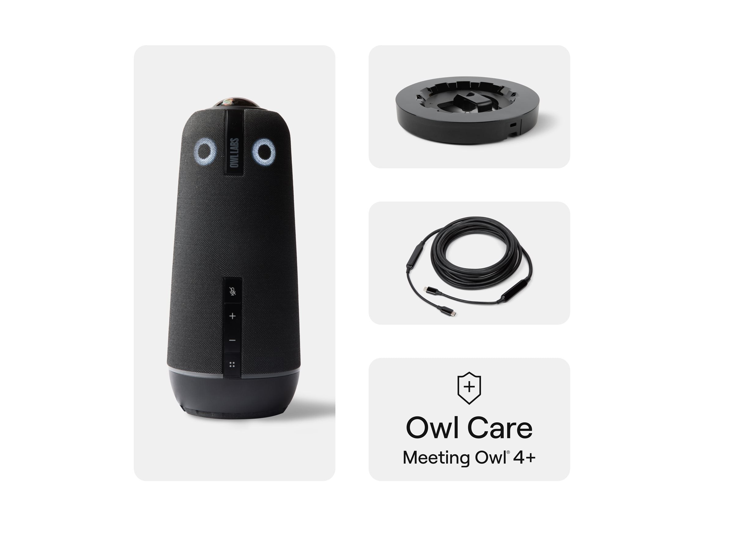 Owl Labs Meeting Owl 4+ - Premium Pack - video conferencing device - with Owl Care - with Owl 4+ Stand BND405-0001