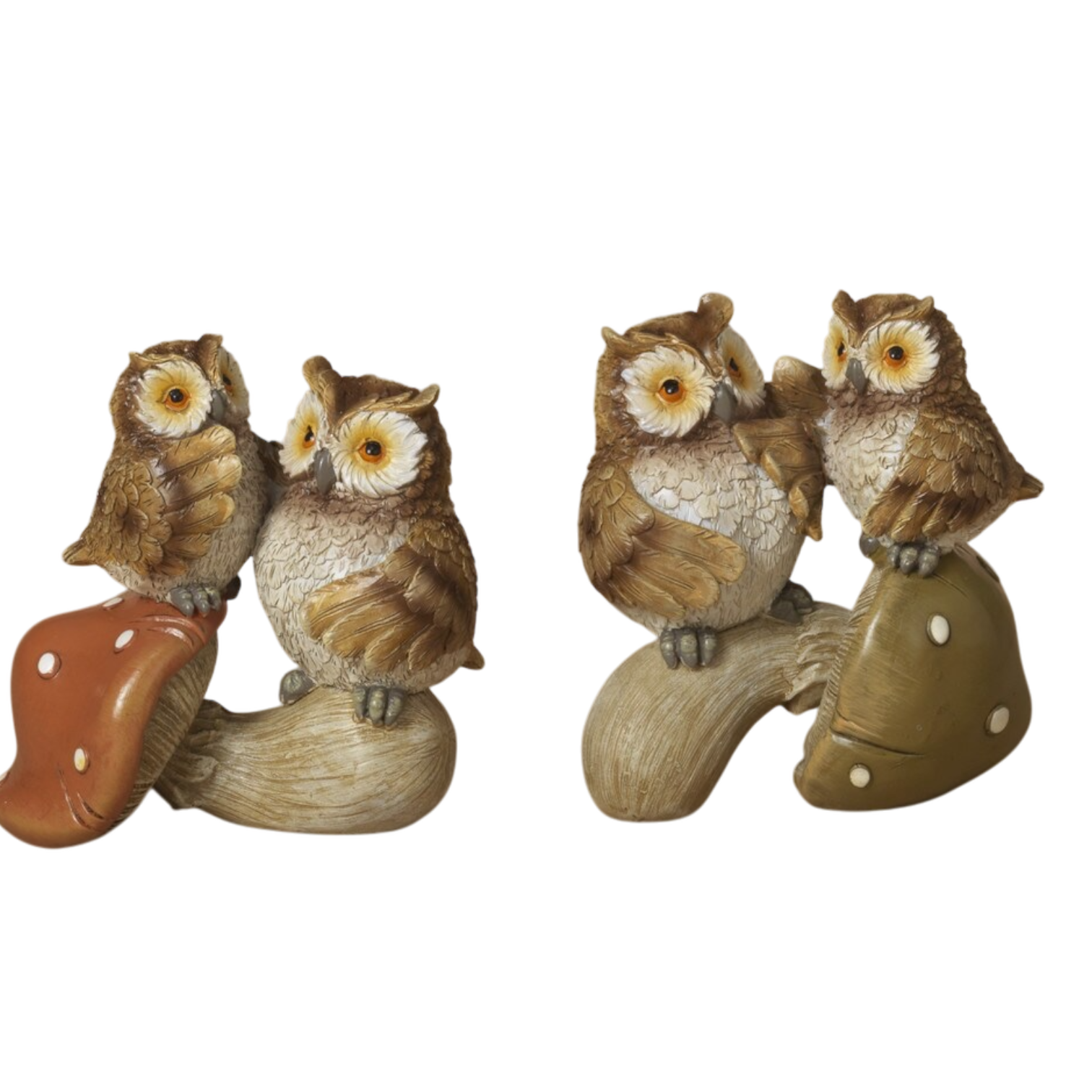 Owl on Mushroom Figurine -