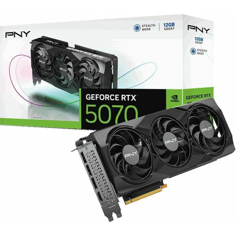 PNY GeForce RTX 5070 12GB Blackwell Triple Fan GPU for Gamers