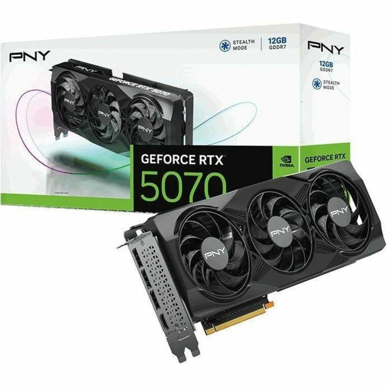 PNY GeForce RTX 5070 12GB Blackwell Triple Fan GPU for Gamers