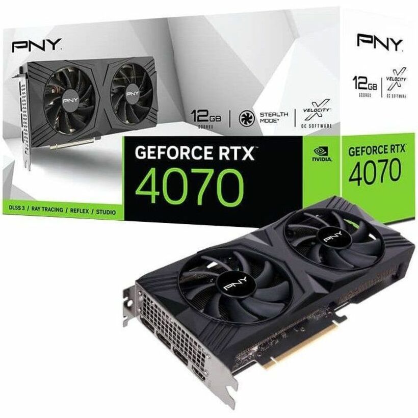 PNY NVIDIA GeForce RTX 4070 Graphic Card - 12 GB GDDR6X - 7680 x 4320 - 1.92 GHz Core - 2.
