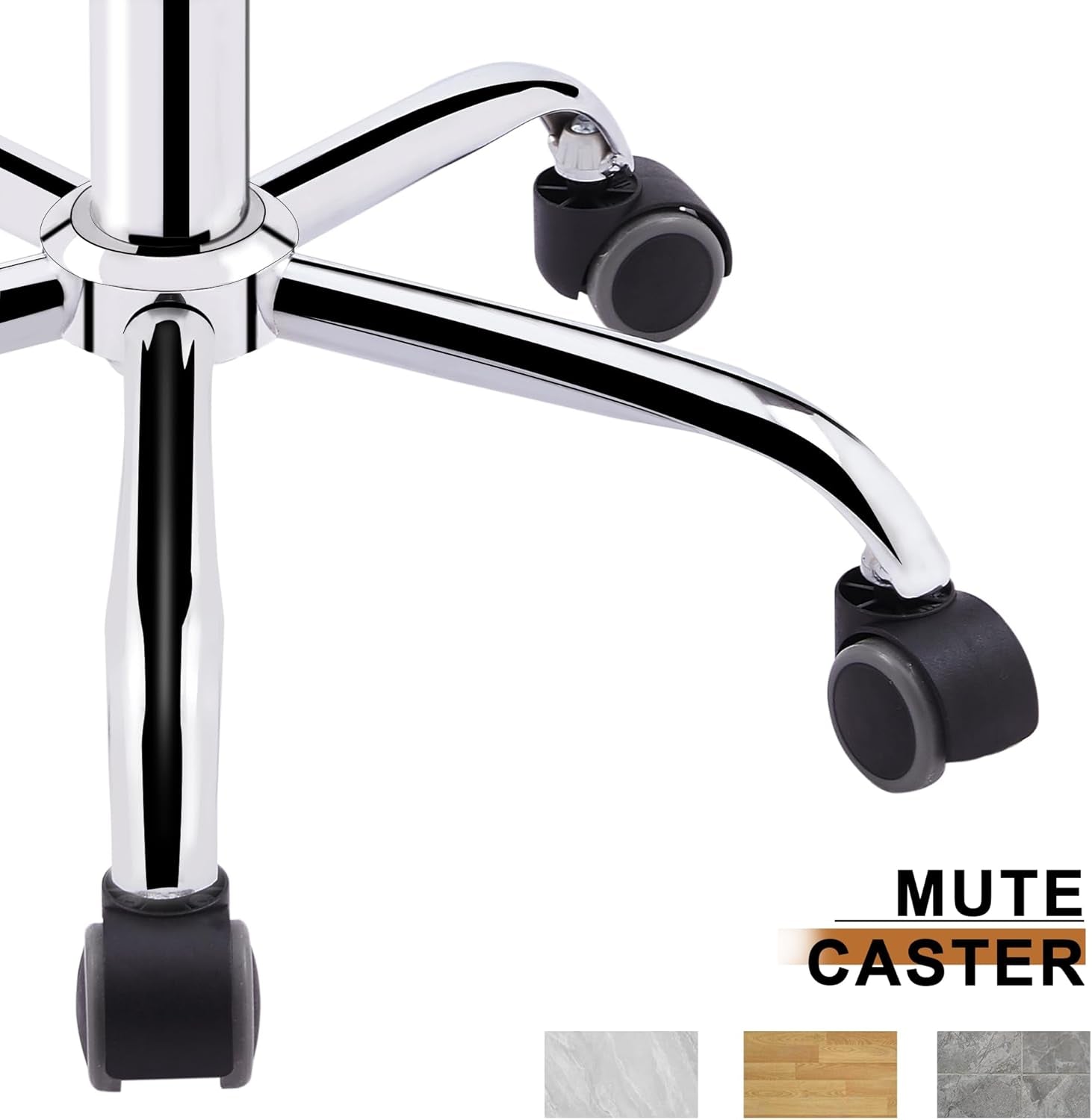 PU Leather Armless Desk Chair With Adjustable Height