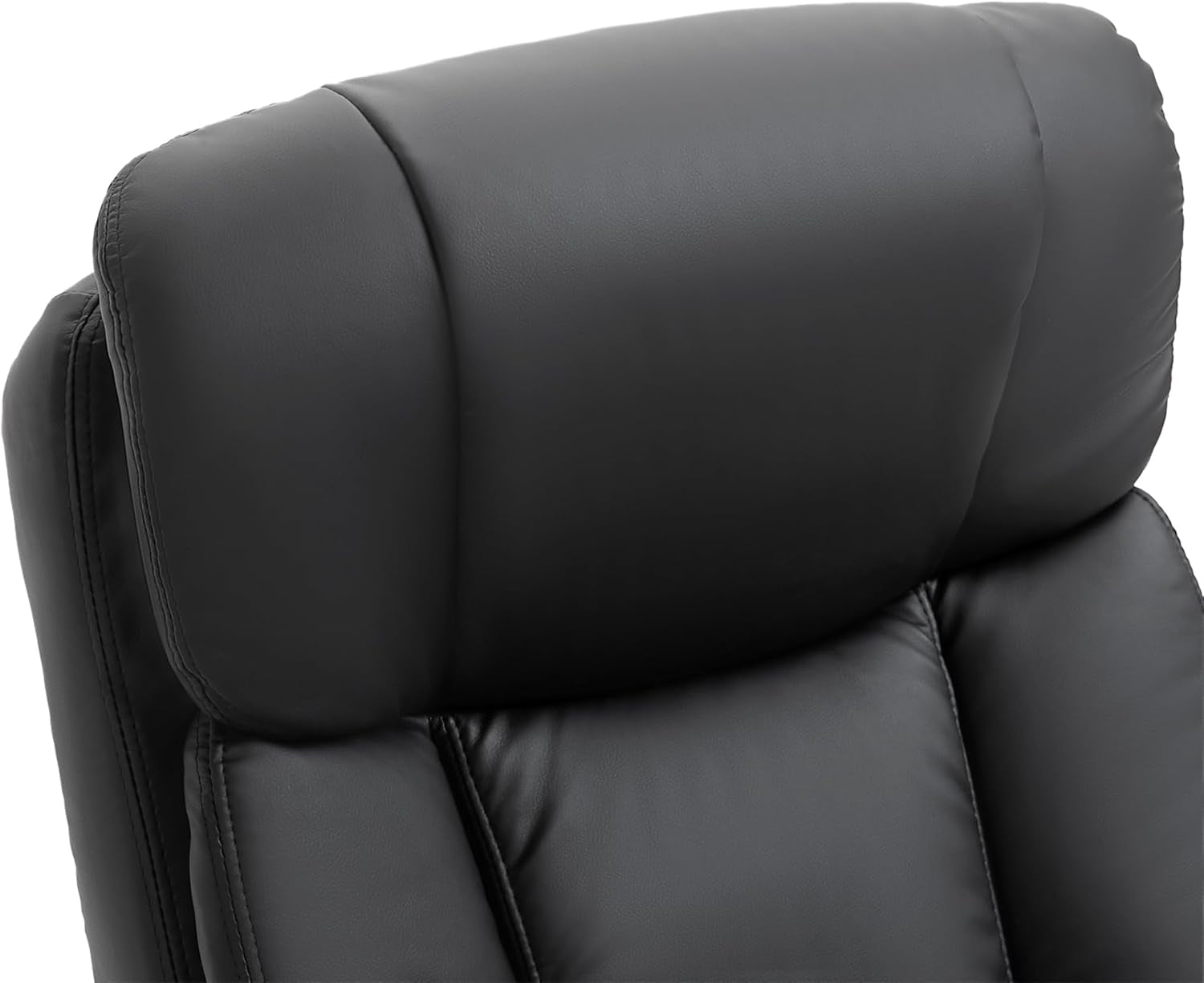 PU Leather Massage Recliner Chair With Ottoman Black Swivel