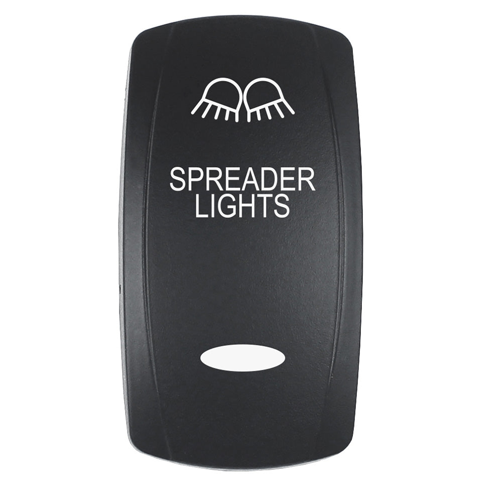 Pacer Actuator - 'SPREADER LIGHTS' f/V Series Contura Switches - Black - Laser Etched