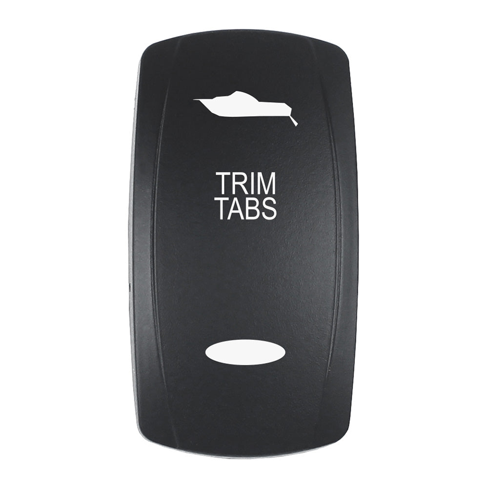 Pacer Actuator - 'TRIM TABS' f/V Series Contura Switches - Black - Laser Etched