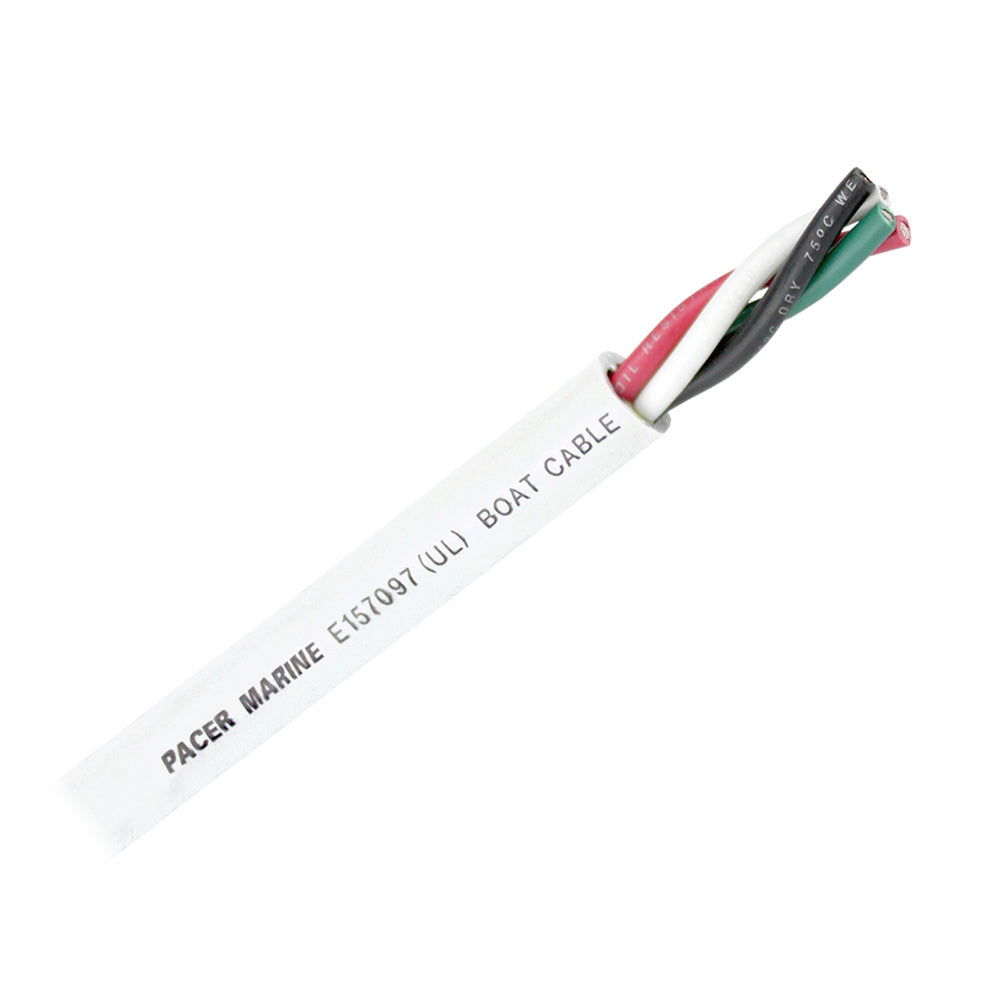 Pacer Round 4 Conductor Cable - 500' - 10/4 AWG - Black, Green, Red &amp; White