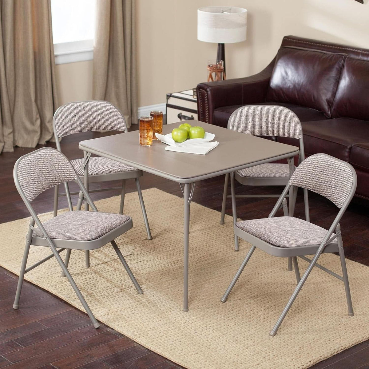 Padded Folding Chairs 4 Pack Fabric Chicory Lace Set